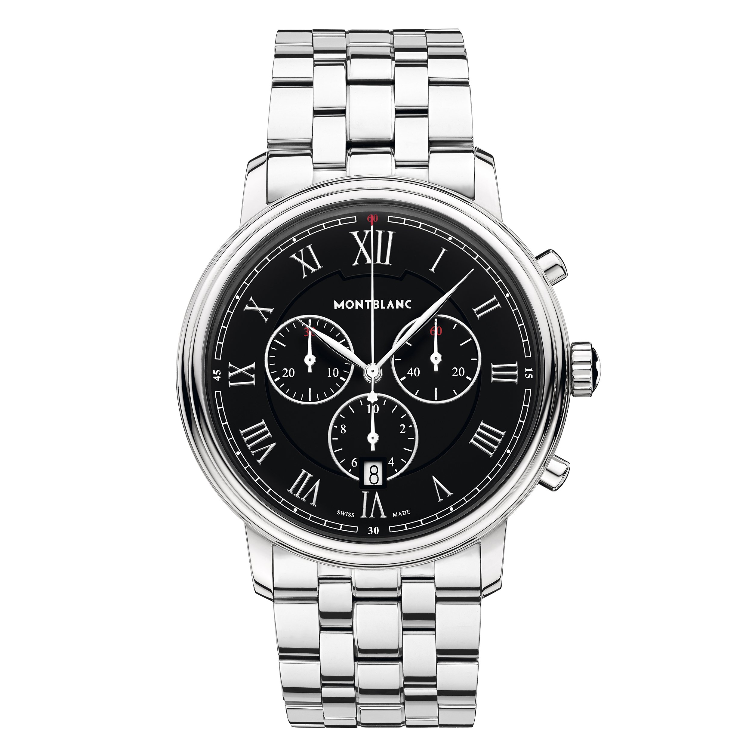 Montblanc トラディション クロノグラフ ブラックダイヤル メンズウォッチ 117048
