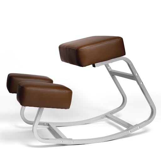 sleekform人間工学Rockingひざまずいて椅子スチールフレーム ? Better姿勢Kneeling Stool ? greatホームオフィスやデスク椅子 ? 大きいシート、膝クッション ? 頑丈、快適な着心地 ? Orthopedic Stool