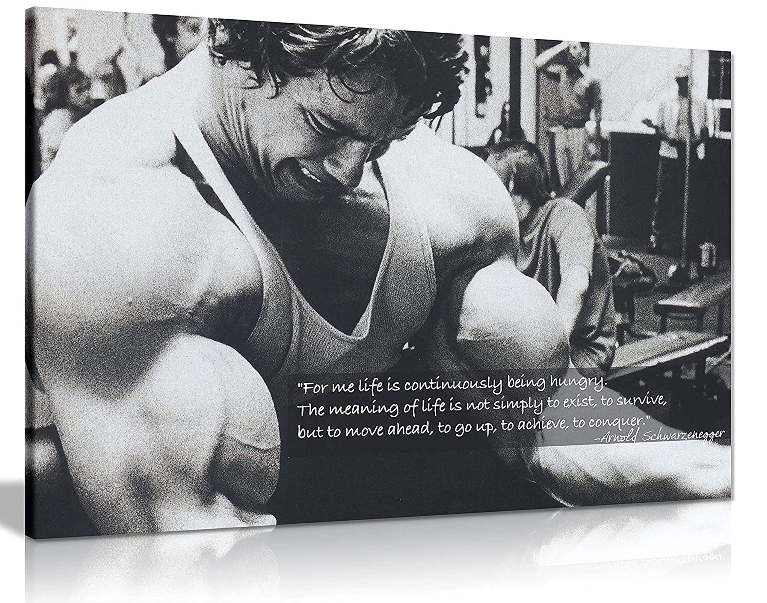 パンサープリント 大きなキャンバス壁アート Arnold Schwarzenegger ボディビルディング引用句 美しいリビングルーム ベッドルーム ジム フレームアート 特別な機会のプリント (18 x 12インチ)