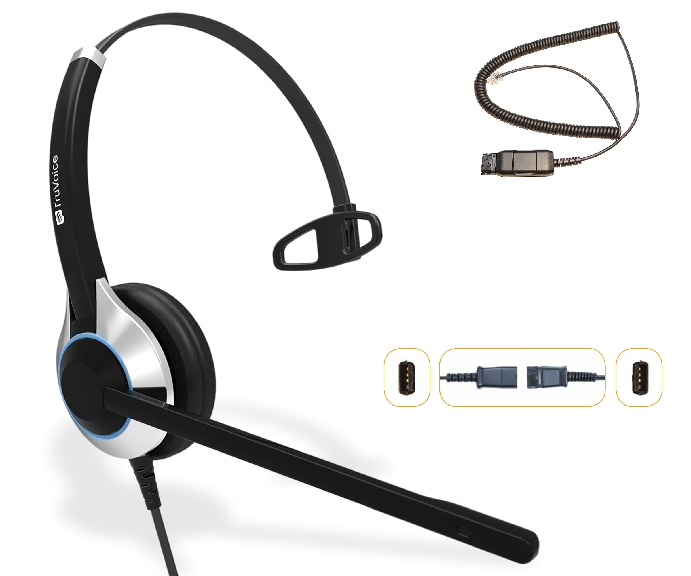 CANON - TruVoice HD-500 ヘッドセット ノイズキャンセリングマイク&HDスピーカー付き - Avaya 1608 1616 9601 9608 9611 9611G 9620 9621 9630 9631 9640 9641 9650 9670に対応 J139 J159 J169 J179 電話
