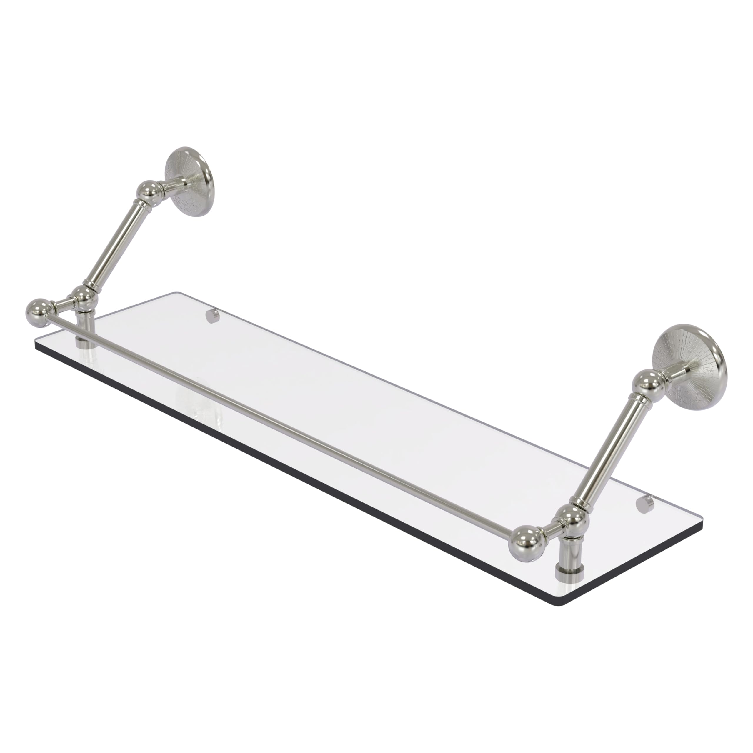 Prestige Monte Carlo 30 Inch Floating Glass Shelf with Gallery Rail - PMC-1-30-GAL-ORB