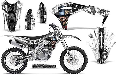 樂天商城 - AMR Racing MX ダートバイク グラフィックキット ステッカー デカールとナンバープレート カワサキ KXF250 2017-2018対応 - マッドハッター ブラック ホワイト