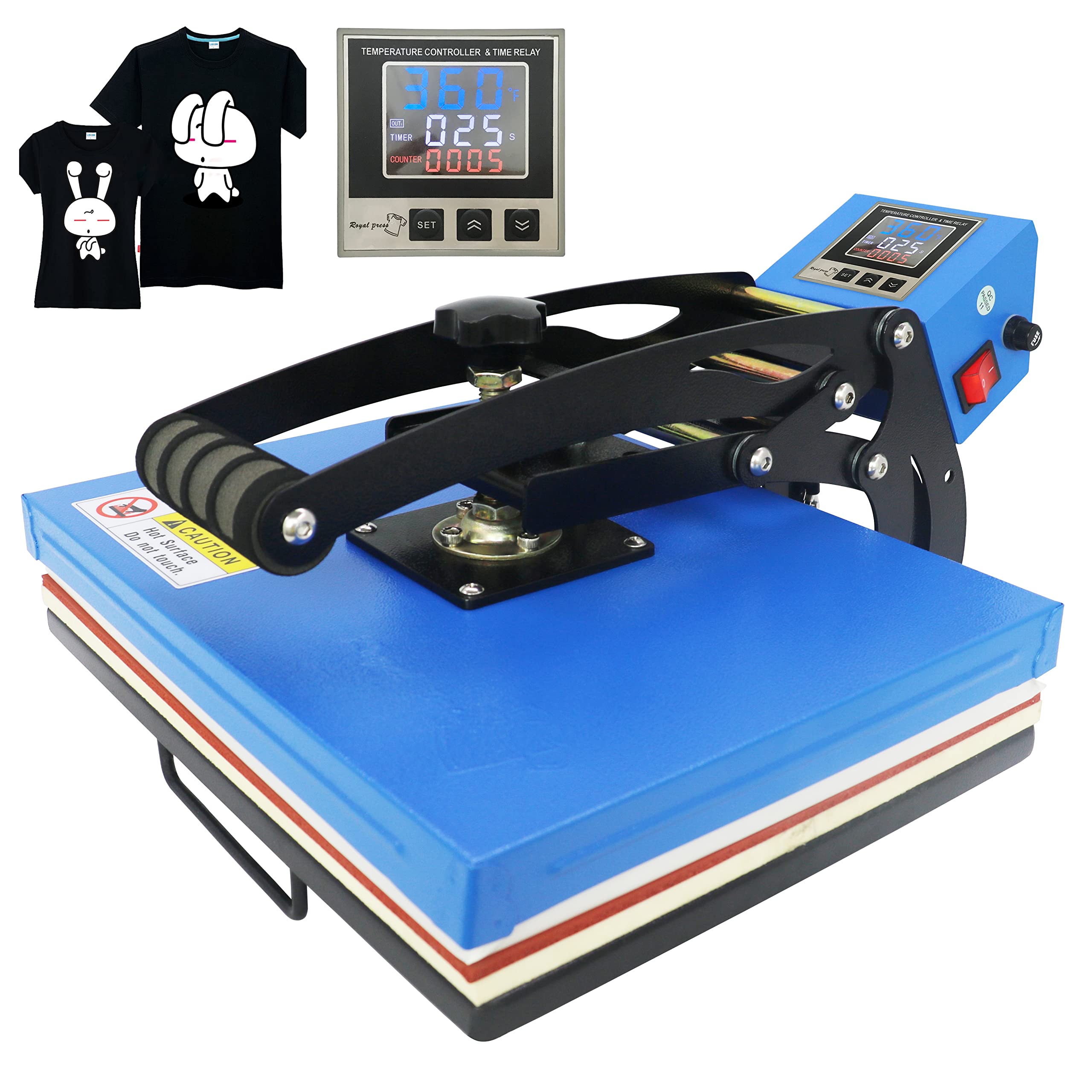 Royal Press royalpress 15 ×15 工業品質inテリジェントメモリデジタル昇華熱伝達機Tシャツ熱プレス機..