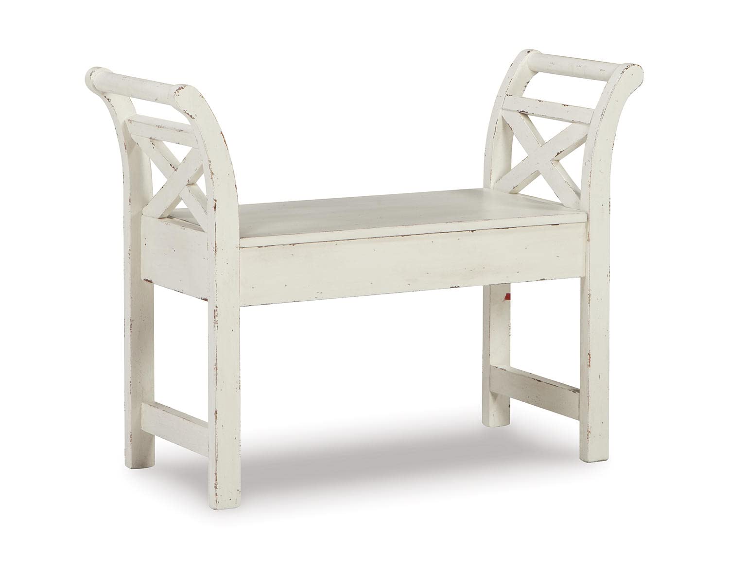 Signature Design by Ashley - Heron Ridge Storage Accent Bench - Antique White Finish - Hinged Seat 141［並行輸入］