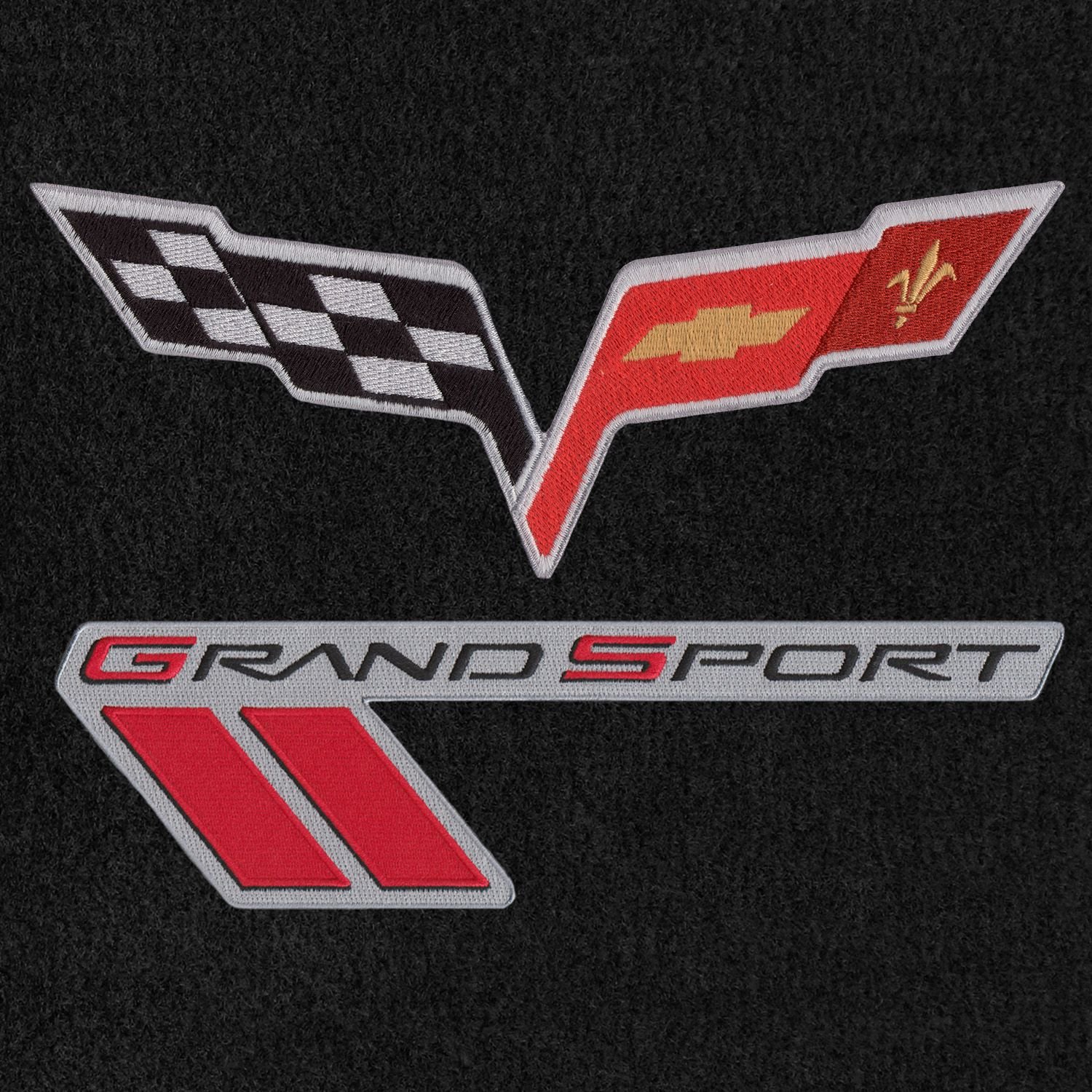 Lloyd Mats - Velourtex エボニー 3点 フロアマット コルベットクーペ用 2010-13 C6フラッグとグランス..