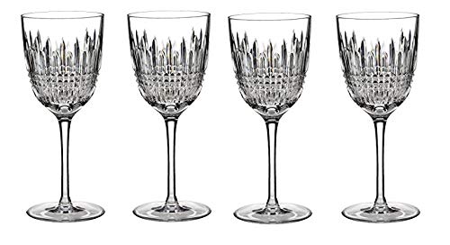 WaterfordクリスタルLismoreダイヤモンドワインGoblet Set of 4 # 156725