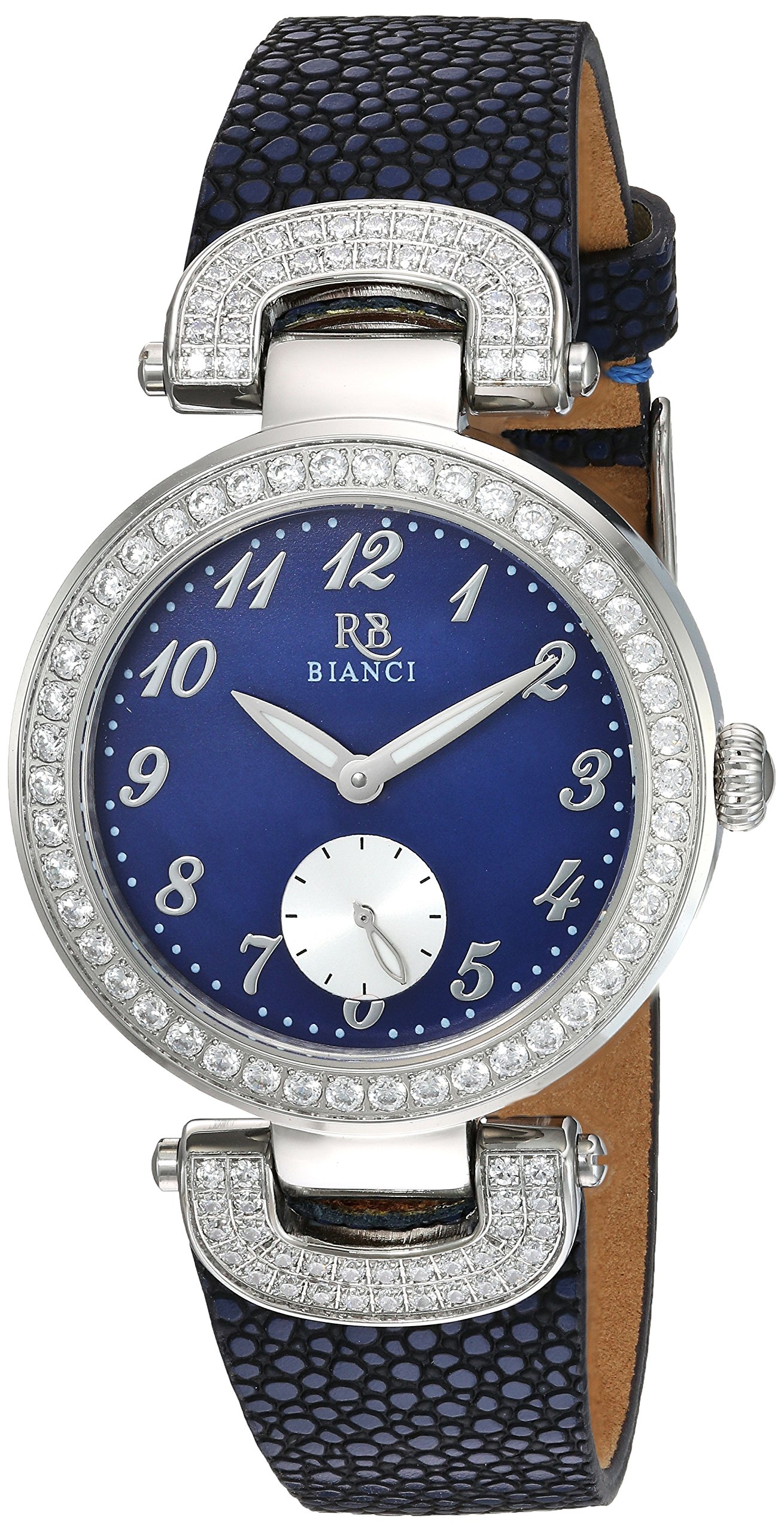 ROBERTO BIANCI WATCHES レディース アレッサンドラ」クォーツステンレススチールとレザーカジュアルウォッチ、カラーブルー（モデル：Rb0615） 真珠のブルー母