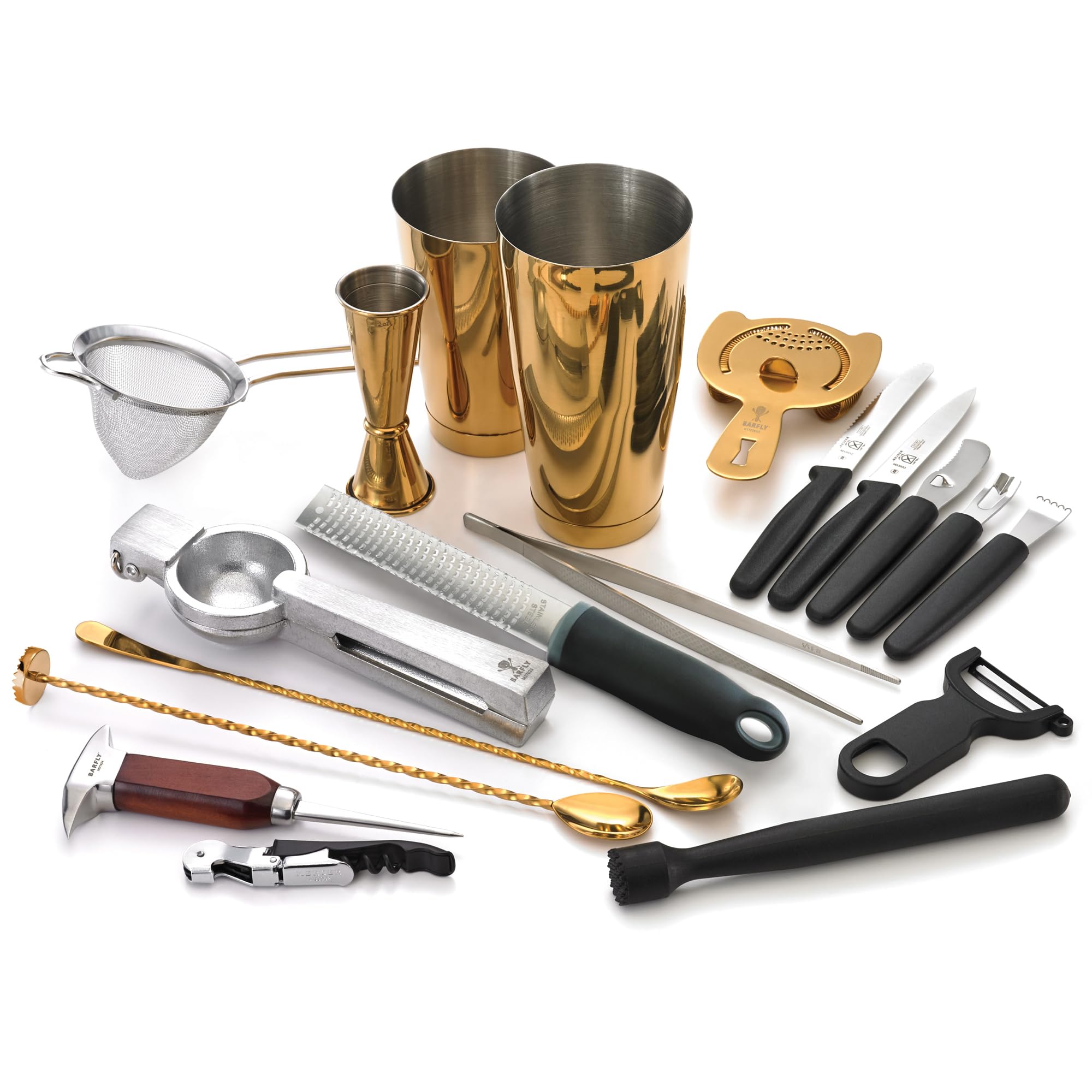 (12-Piece Deluxe Gold) - Barfly M37102GD 12-Piece Deluxe Cocktail Set Gold