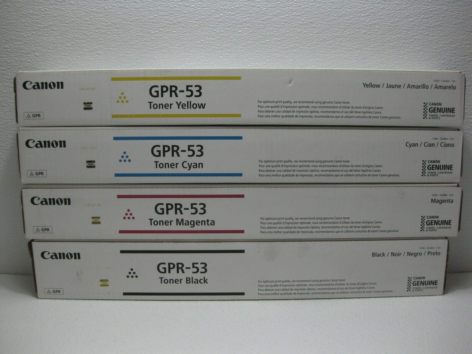 純正オリジナルCanon gpr-53トナーカートリッジセットブラックシアンマゼンタイエローfor : Canon imageRUNNER Advance c3325 C3330 C3525 C3530 C3025 W/Micro acetoner布。
