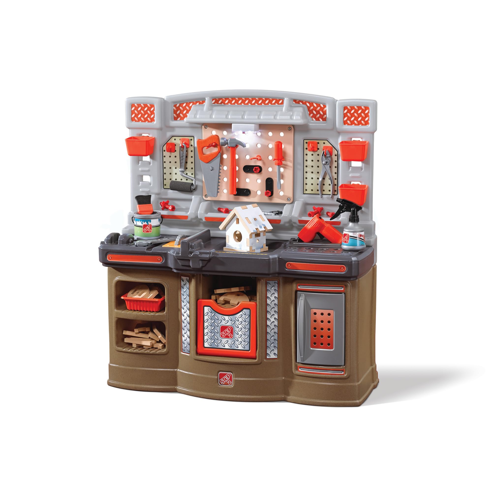 Step2 Big Builders Pro キッズワークベンチ 屋内/屋外ツールベンチ 子供用 音でインタラクティブに遊..