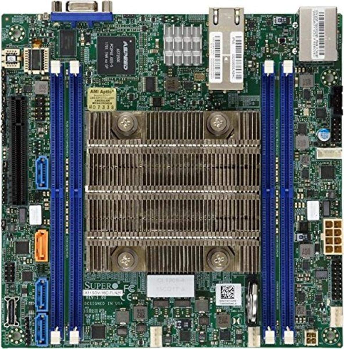 Supermicro MBD-X11SDV-12C-TLN2F-O X11SDV-12C-TLN2F - マザーボード - Mini ITX - Intel Xeon D-2166NT - USB 3.0-2 x 10ギガビットLAN - オンボードグラフィックス。