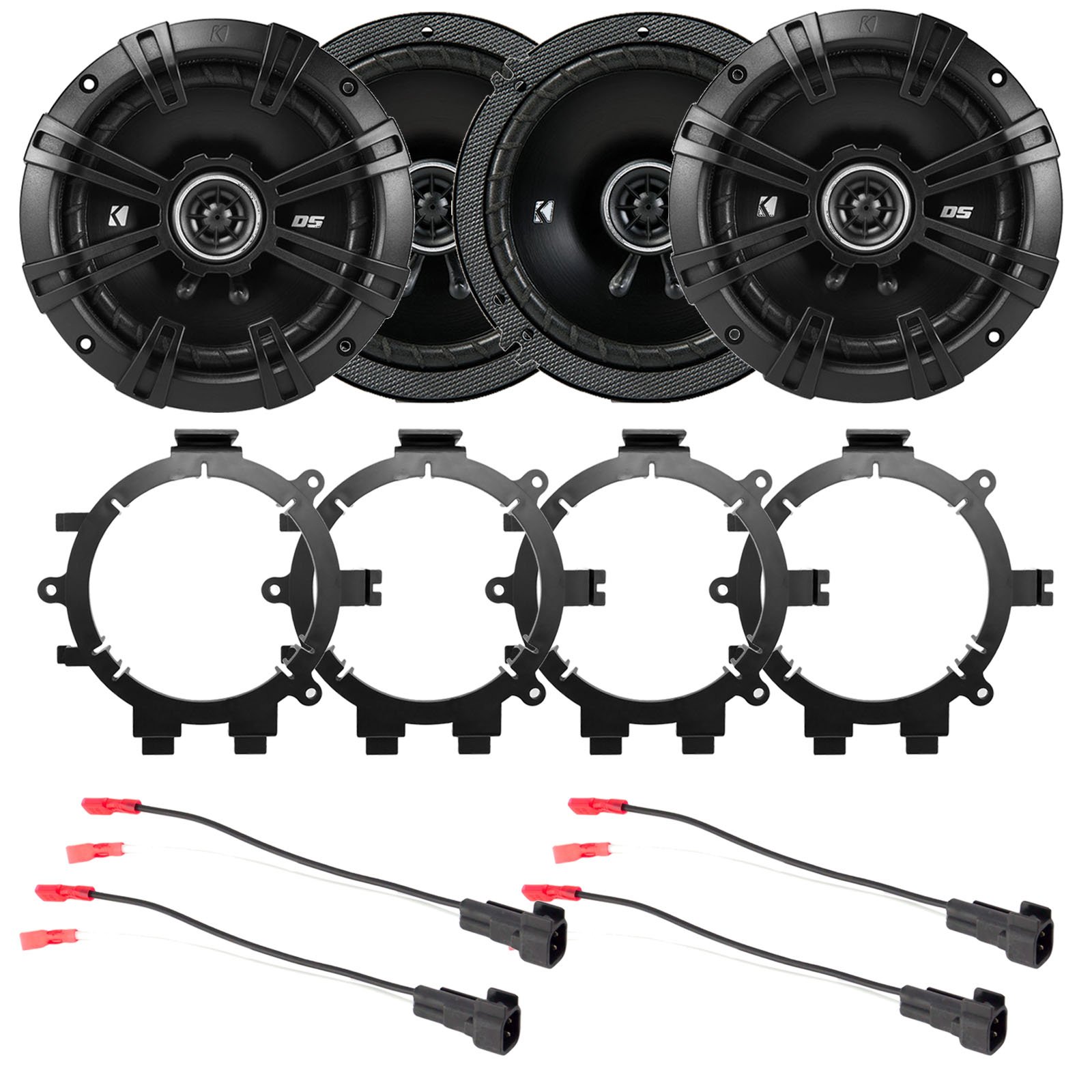 Kicker dsc6504 6.5 240ワット車2ウェイ品位オーディオ同軸スピーカー、Enrockスピーカーマウントブラ..