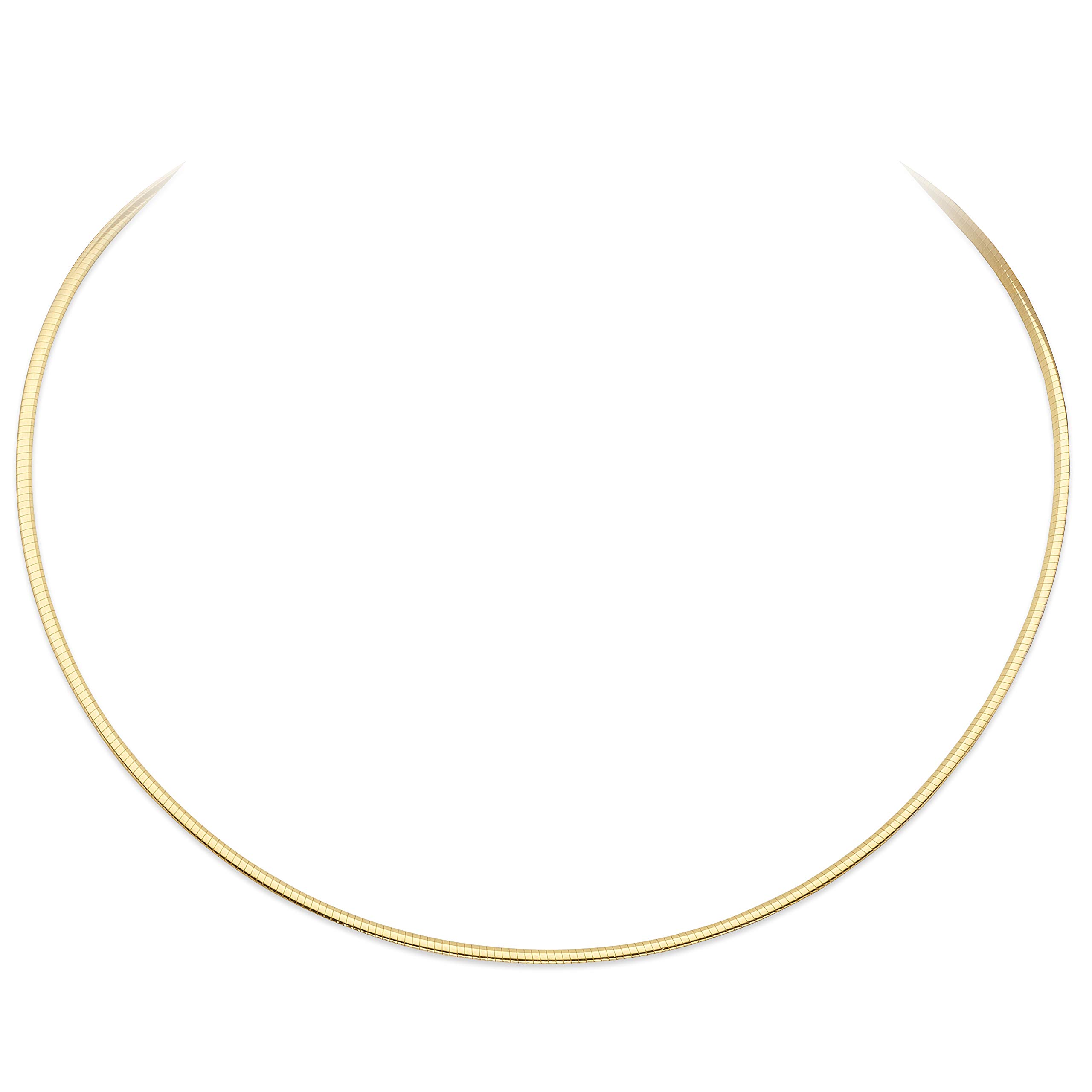 Wellingsale 14 K黄色またはホワイトゴールドリバーシブル2 mmオメガネックレス ? 17