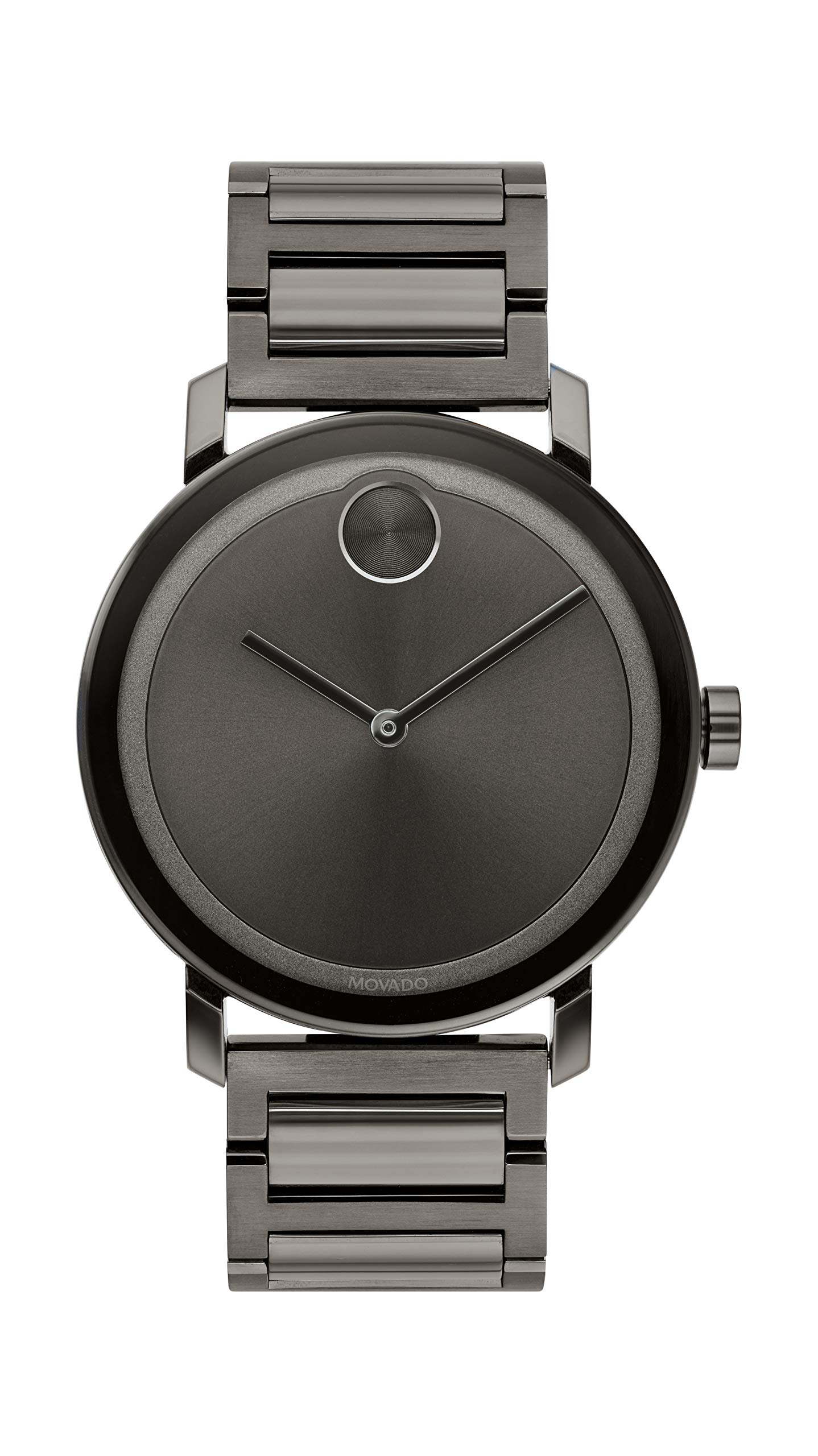 Movado Men's Bold 40mm Gun Metal Steel Bracelet & Case Swiss Quartz Grey Dial Analog Watch 3600509