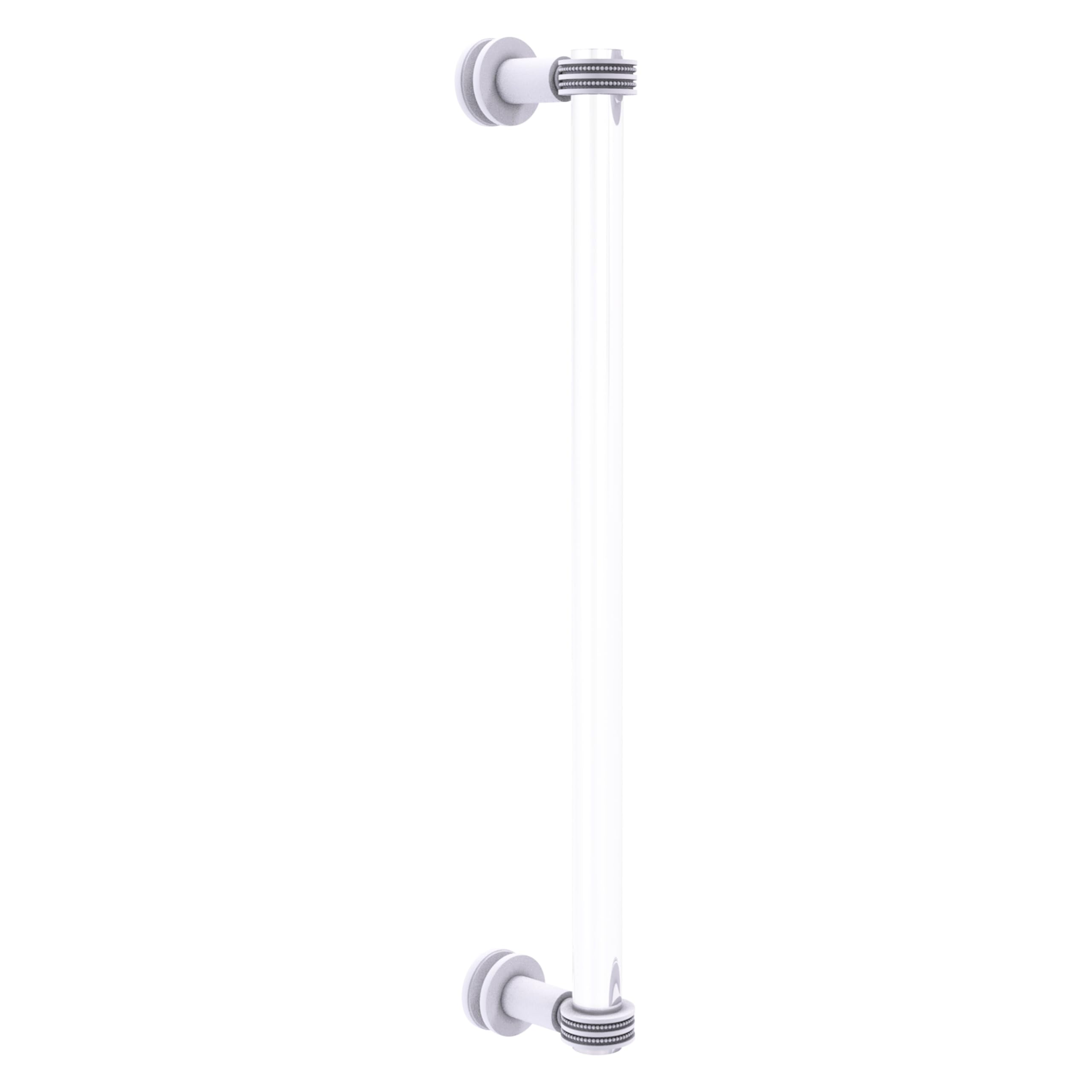 Allied Brass CV-407D-18SM クリアビューコレクション 18インチ 片側ドットアクセント シャワードアプル マットホワイト