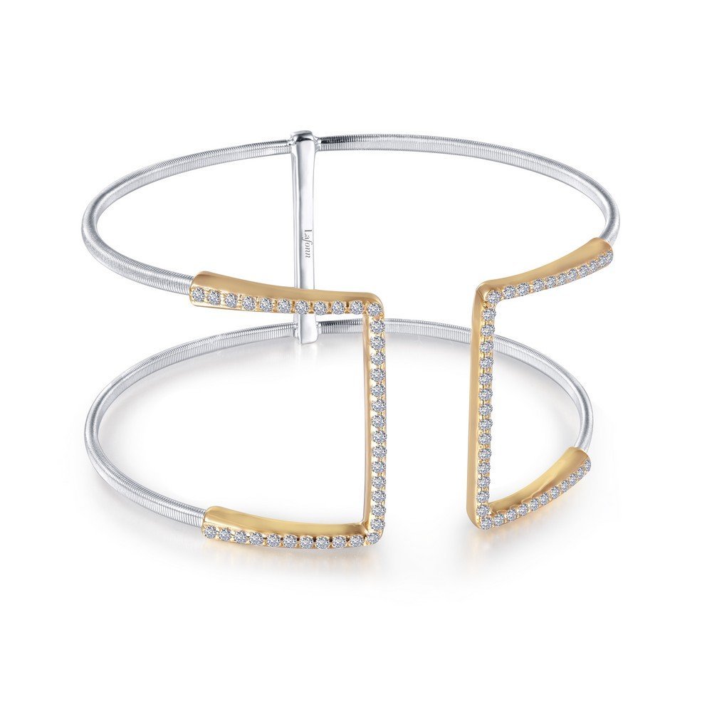 ラフォンミラノ模造ダイヤモンドバングル、ツートンカラー (CTTW: 1.44)