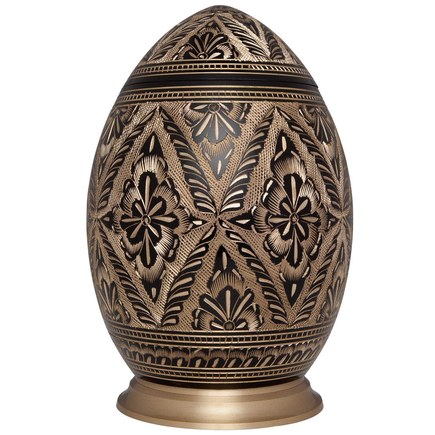 Liliane Memorials 黒と金の火葬骨壷 - 人間の遺灰の遺骨 - 真鍮 - 葬儀墓地の埋葬やニッチに最適 - 20..