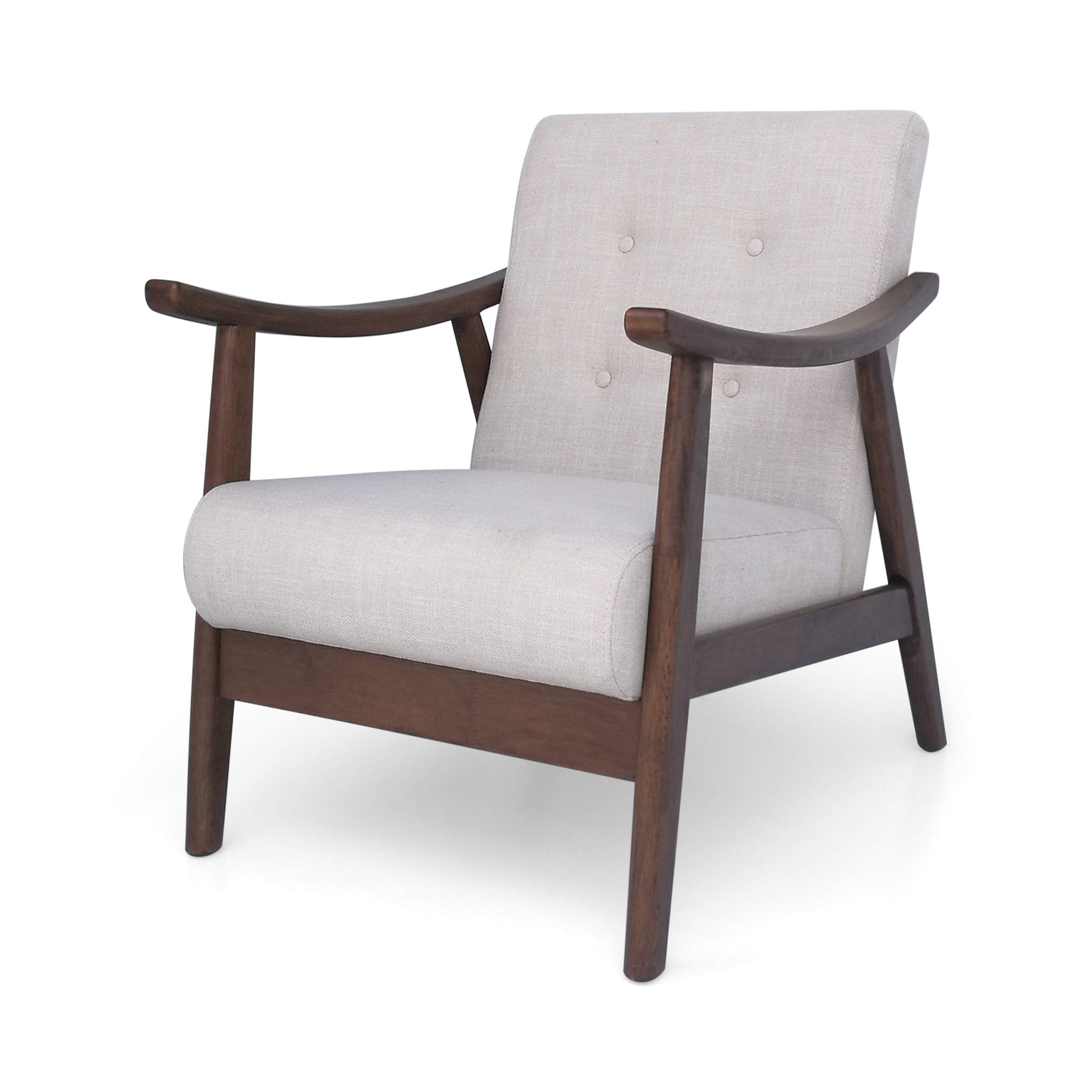 Christopher Knight Home Aurora ミッドセンチュリーモダンアクセントチェア、ベージュ、ブラウン