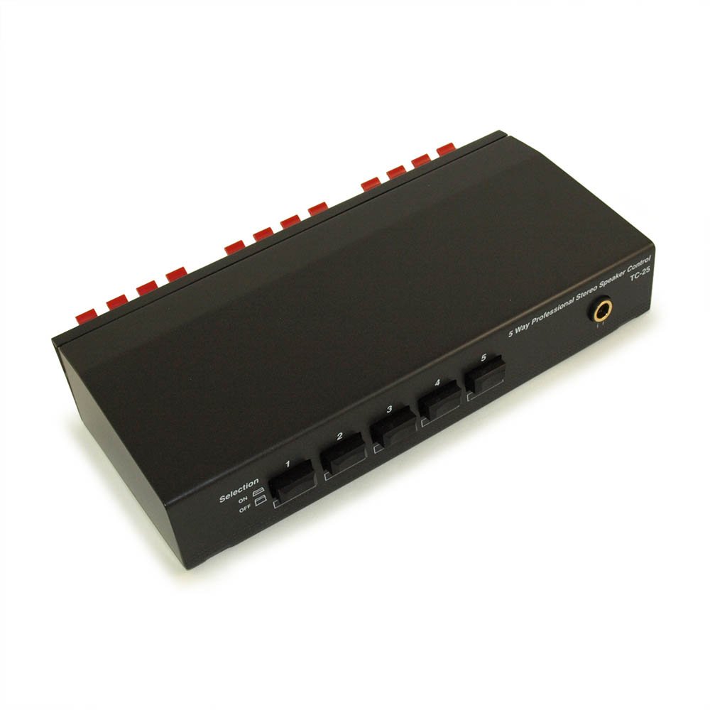 MyCableMart 5ウェイスピーカースイッチボックス ヘッドホンジャック付き (4または8オーム)