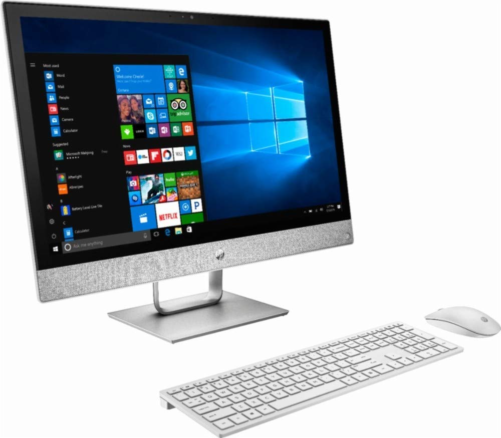 HP Pavilion オールインワン 23.8インチ FHD IPS タッチスクリーン ワイドスクリーン LED ディスプレイ プレミアムデスクトップ | Intel Core i5-8400T プロセッサー 6コア | 12GB DDR4 | 2TB HDD | キーボード&マウス付属 | Windows 10 | ホワイト