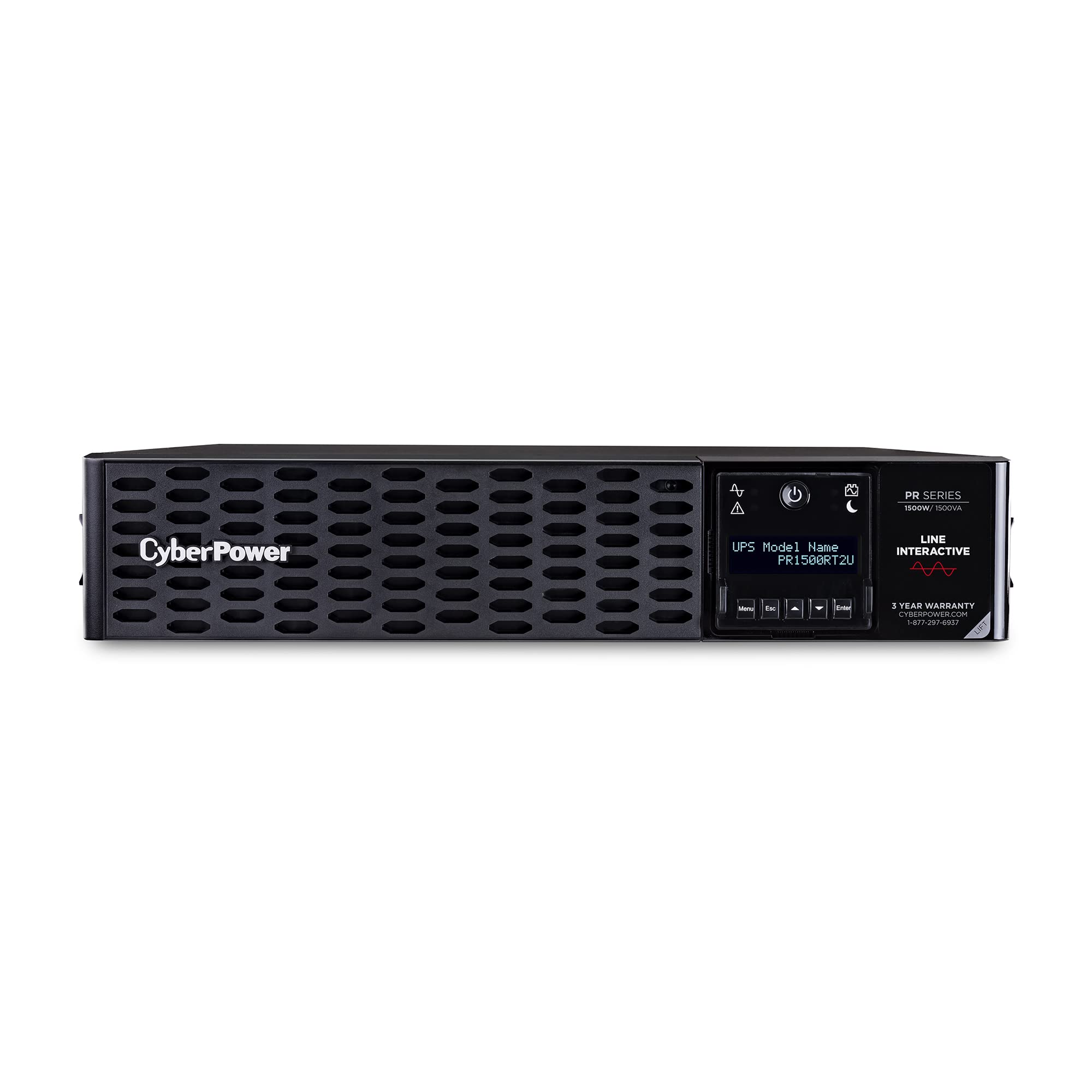 CyberPower PR1500RT2U Smart App Sinewave UPS System 1500VA/1500W 8 Outlets 2U Rack/Tower AVR
