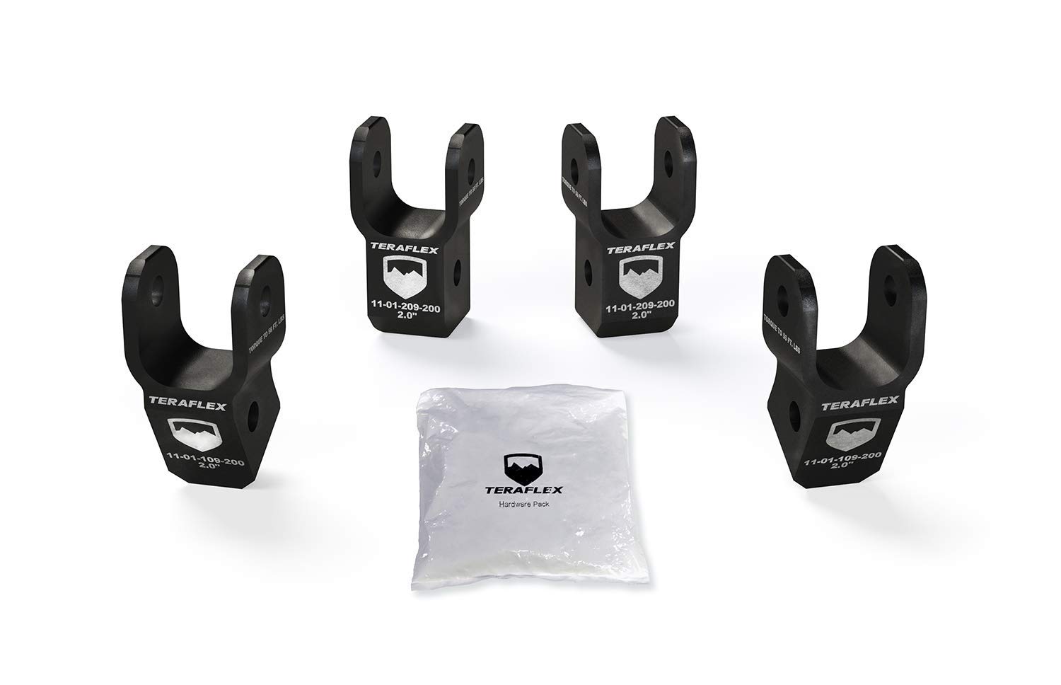 テラフレックス(Teraflex)JL: 2” ショック エクステンション ブラケット キット ? フロント & リア (2-..