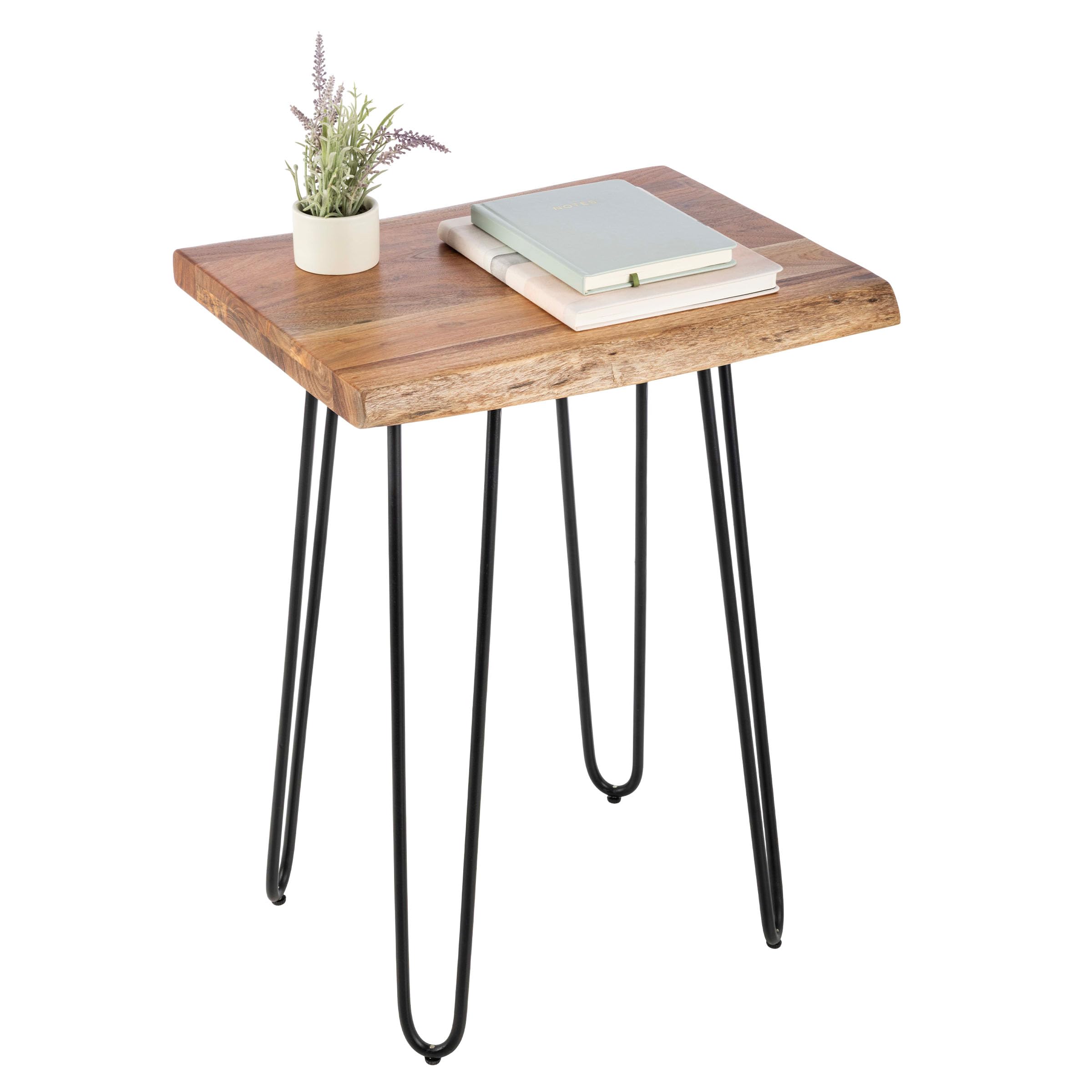Alaterre Furniture Hairpin Natural End Table Live Edge 141［並行輸入］