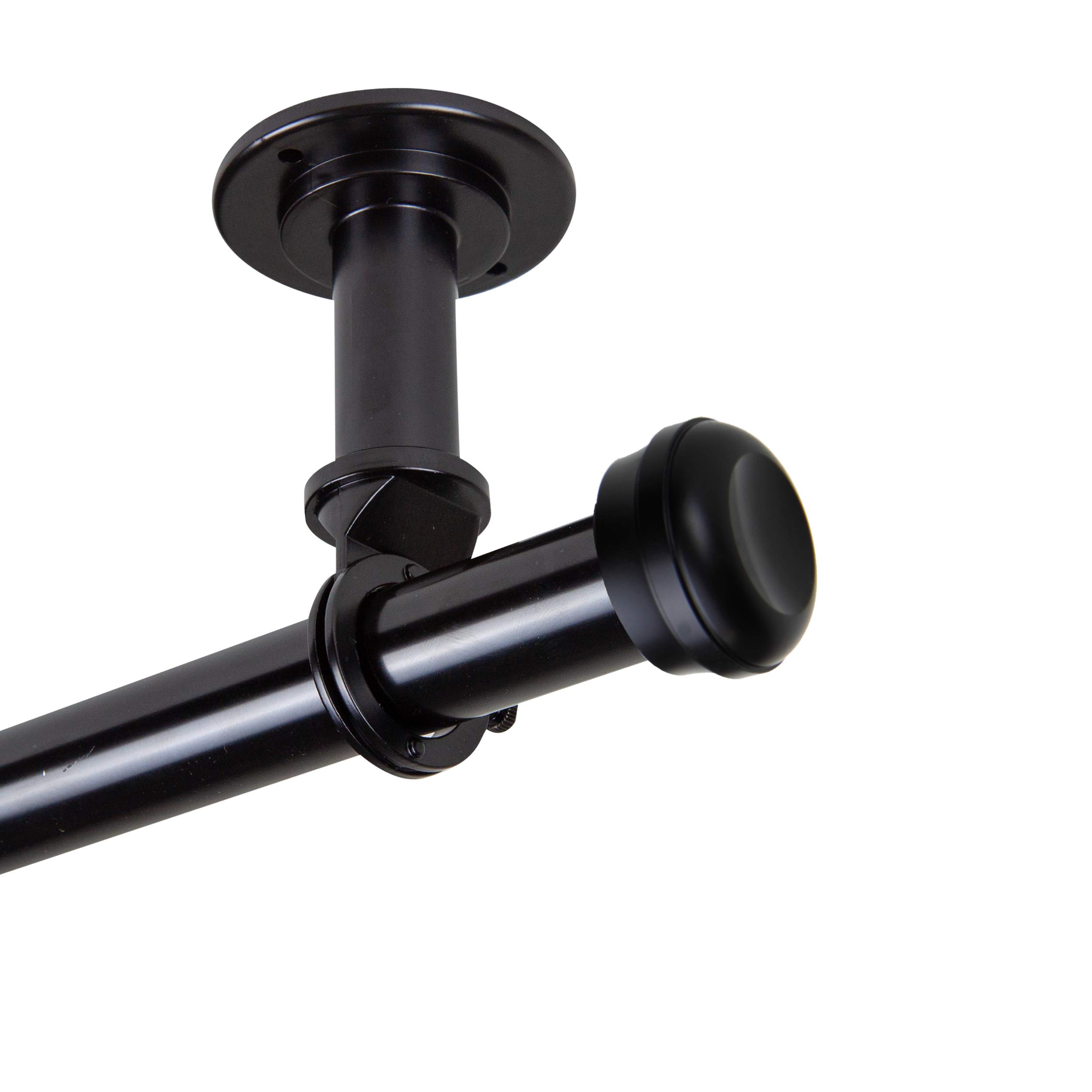 Rod Desyne 100-68-992CL ローズン 1インチ 天井カーテンロッド/部屋の仕切り 120-170インチ ブラック