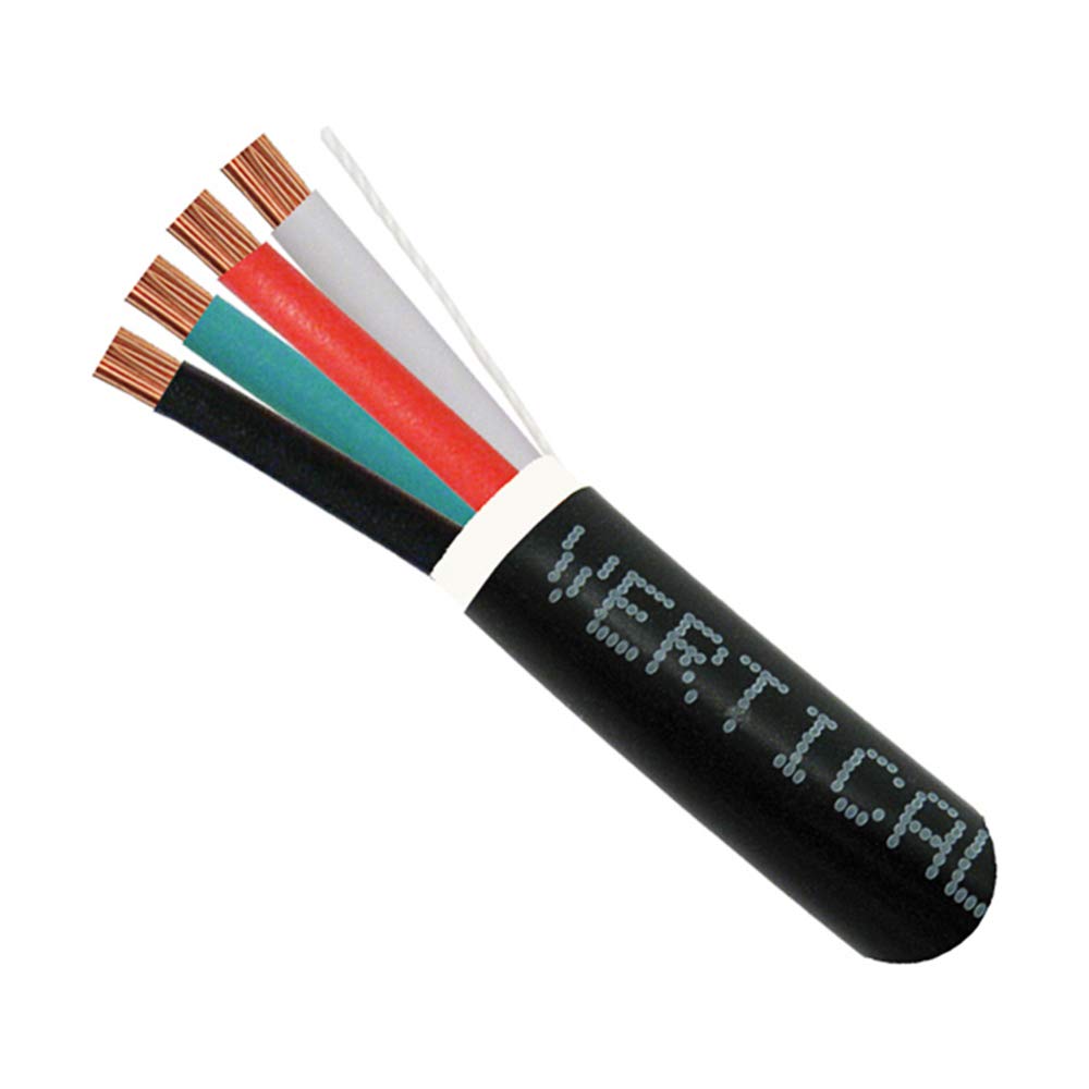 垂直ケーブル 209-2316/DB 16AWG 4導体 撚り付きスパイクケーブル (ブラック 500フィート)