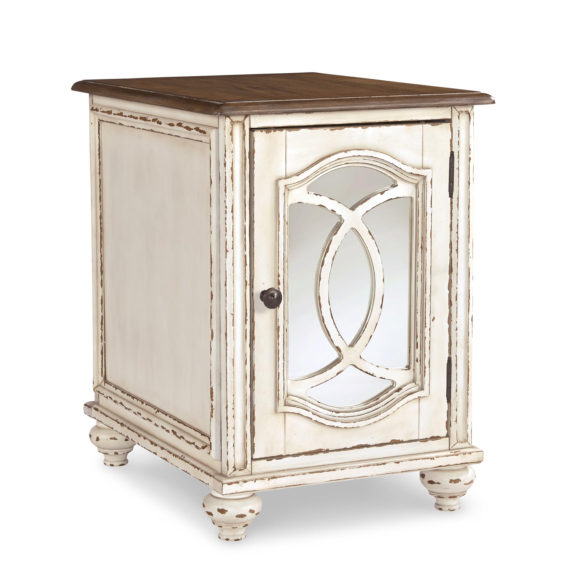 Signature Design by Ashley - Realyn Chairside End Table White/Brown Wood 141［並行輸入］