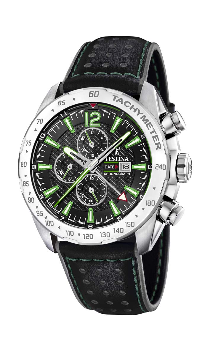レザーストラップF20440 / 3とフェスティナメンズクロノグラフクォーツ時計
