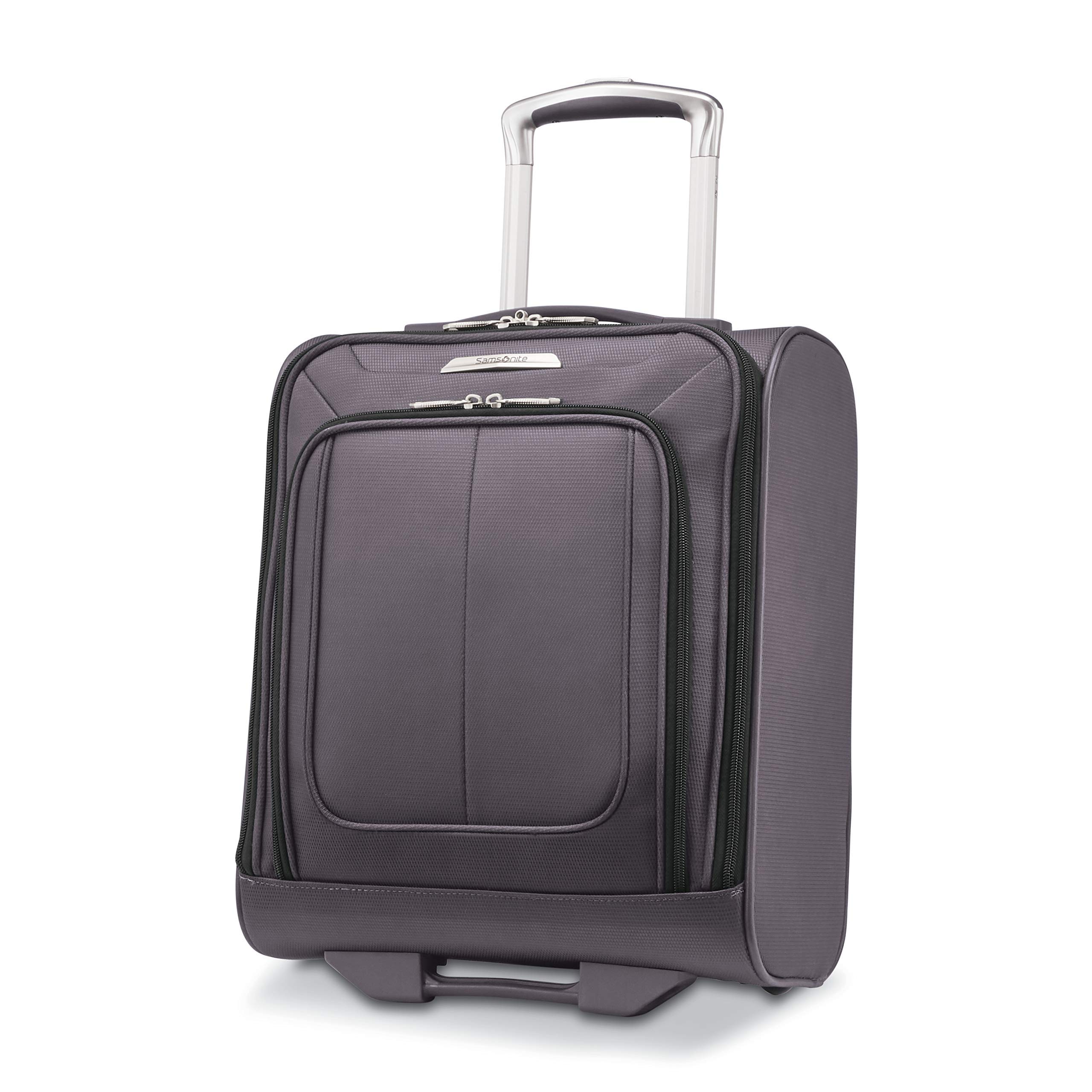 [Samsonite] 機内持ち込み手荷物 Solyte DLX ソフトサイド 座席下 ホイール付き 機内持ち込み 17.5 inches ミネラルグレー。
