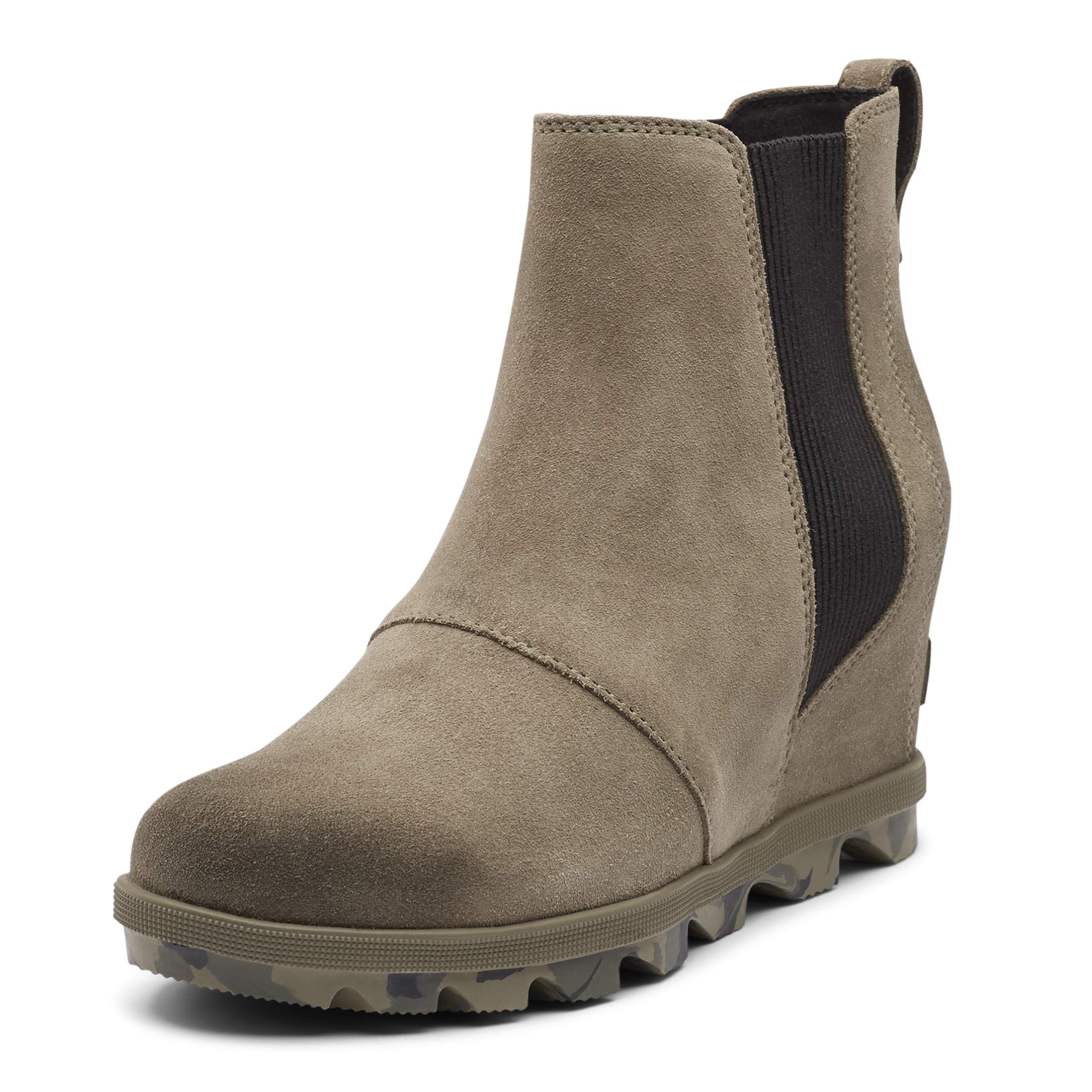 SOREL - レディース Joan of Arctic Wedge II チェルシー レザー スエード アンクルブーツ S-セージ 24.5