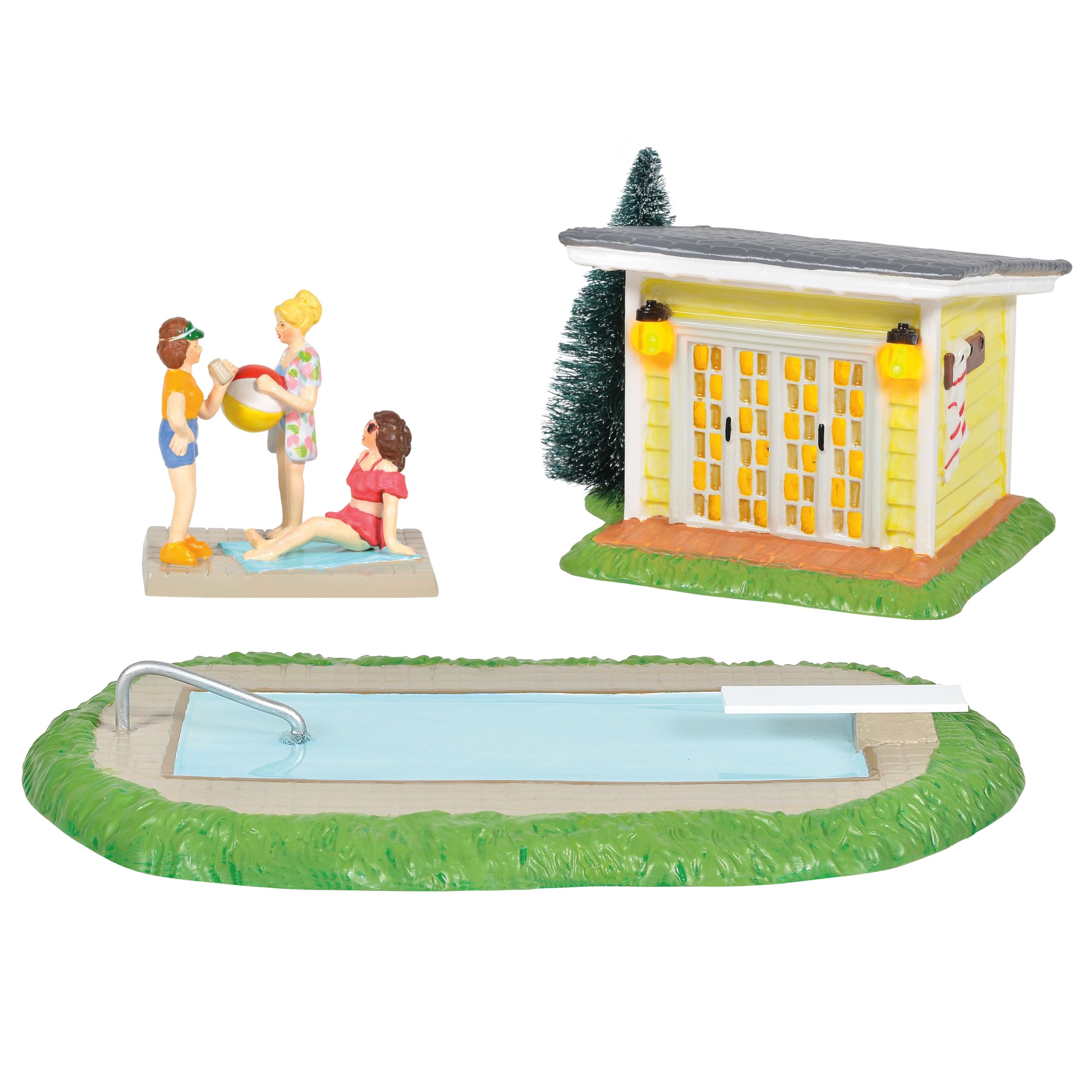 Department 56 オリジナル スノービレッジ ナショナルランプーンのクリスマスバケーション プール ファンタジー ライトビルディングと置物セット 3インチ マルチカラー