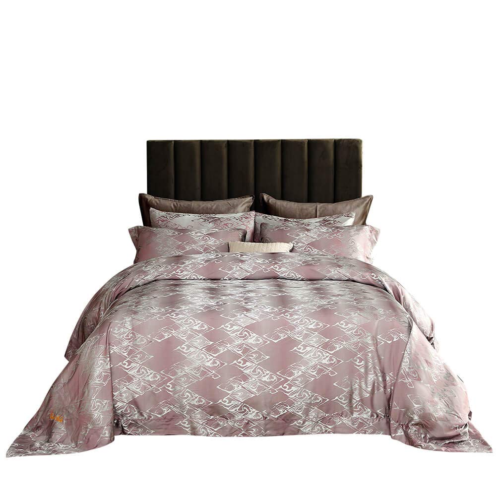 Queen Size Duvet Cover Set 6 Piece Luxury Jacquard Bedding Dolce Mela Hollywood DM714Q