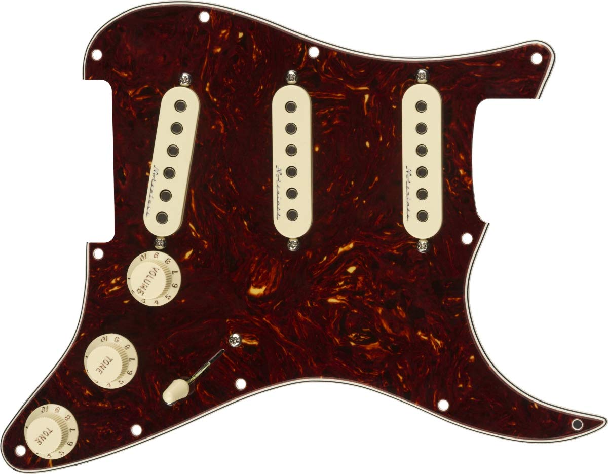 Fender ギターパーツ Pre-Wired Strat Pickguard Hot Noiseless SSS Tortoise Shell 11 Hole PG