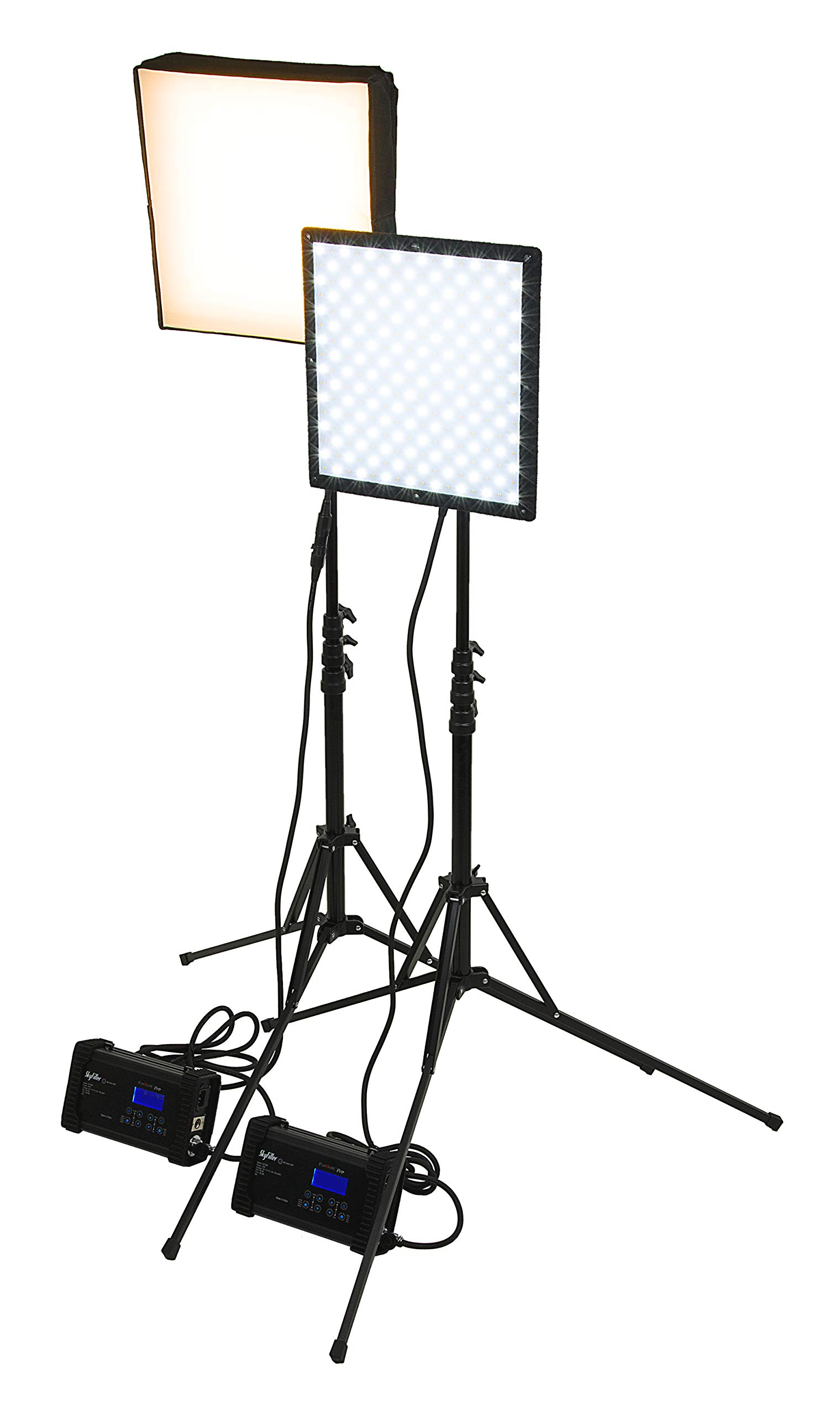 SkyFiller 1x1 バイカラーLED 2ライトキット - SF50DT 1x1 50w バイカラー パワフルでポータブルなLED照明 Fotodiox