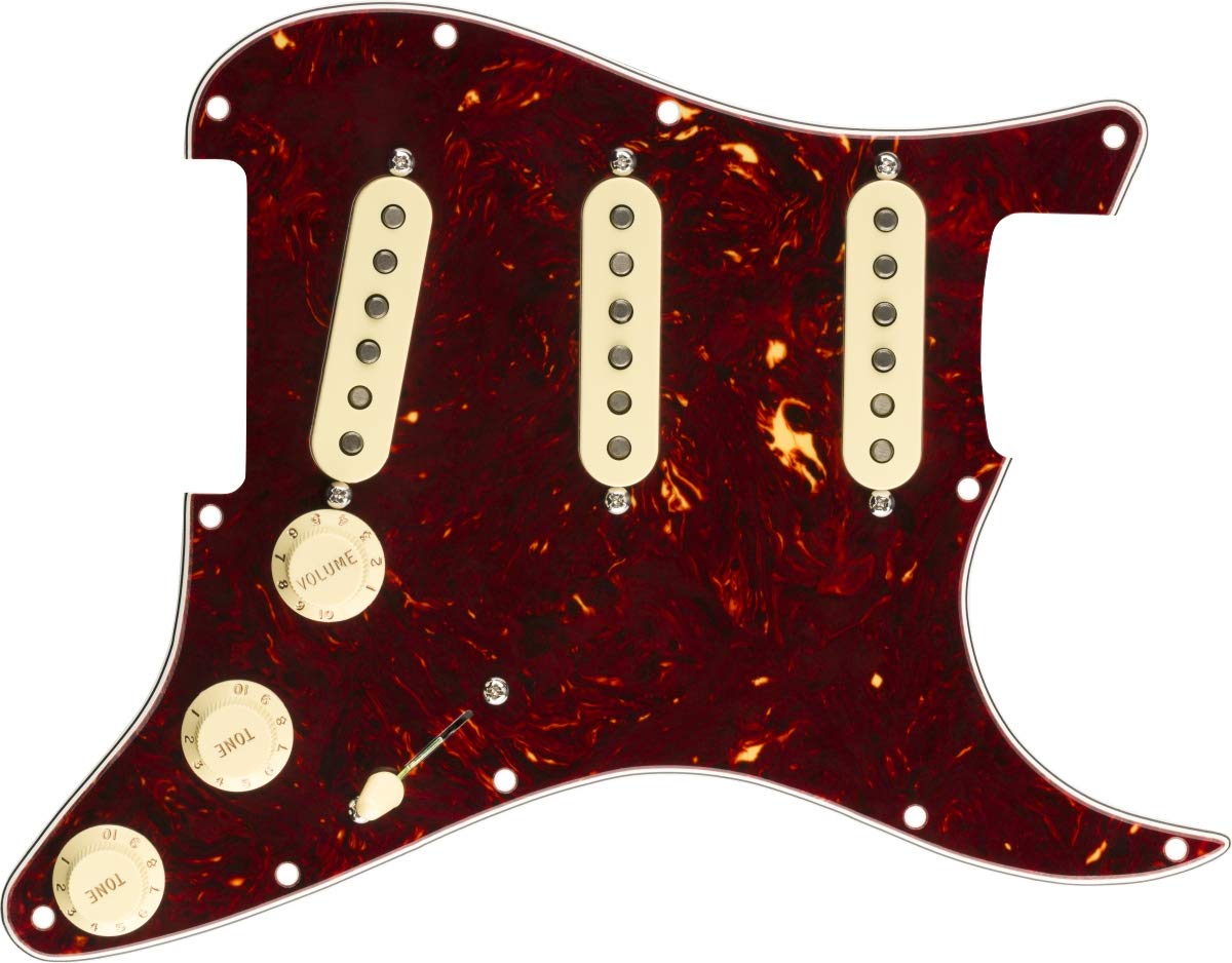 Fender ギターパーツ Pre-Wired Strat Pickguard Original '57/'62 SSS Tortoise Shell 11 Hole PG