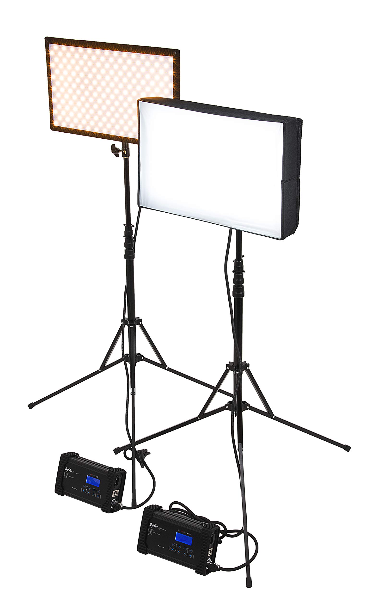 SkyFiller 1x2 バイカラーLED 2ライトキット - SF70DT 1x2 70w バイカラー パワフルでポータブルなLED照明 Fotodiox