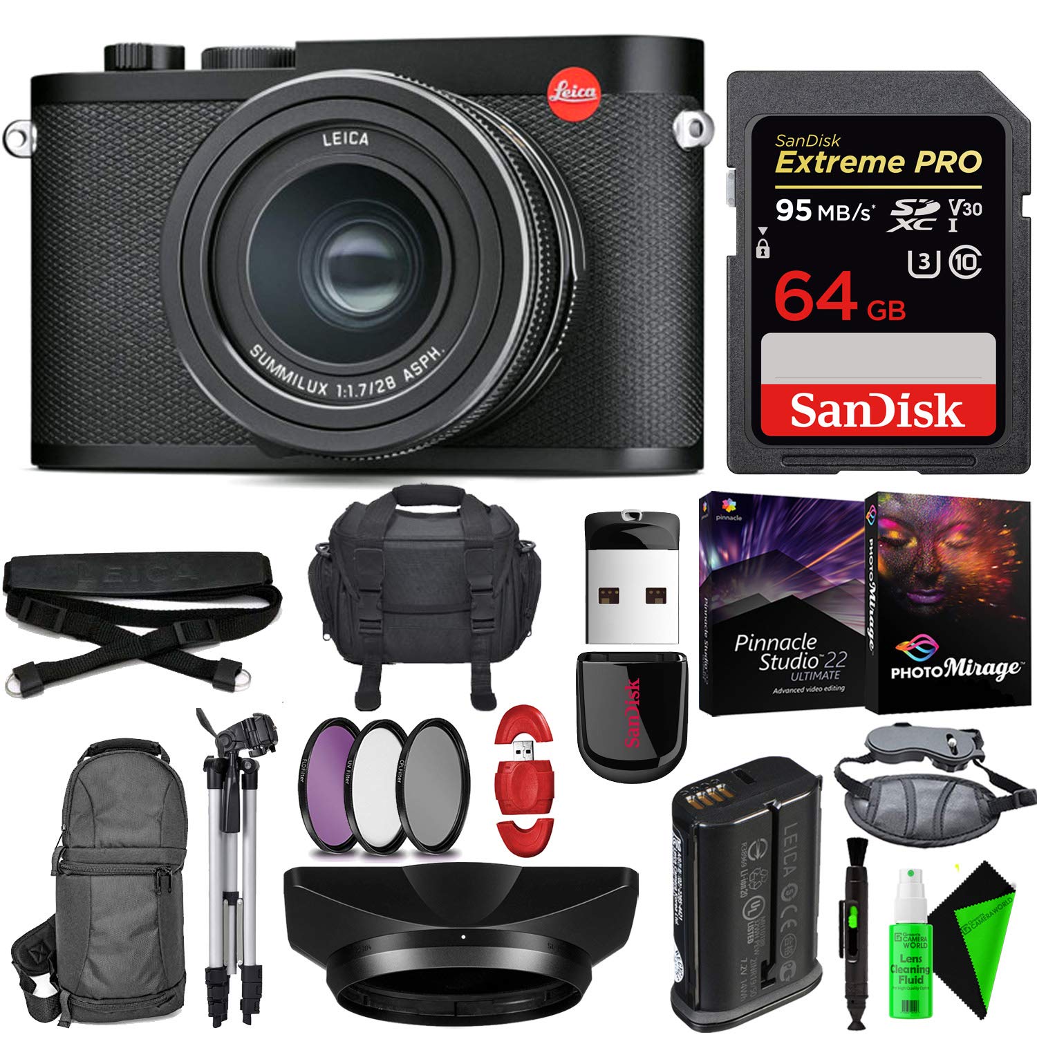 Leica Q2 Digital Camera with Summilux 28mm f/1.7 ASPH. Lens - Memory Card - Bundle