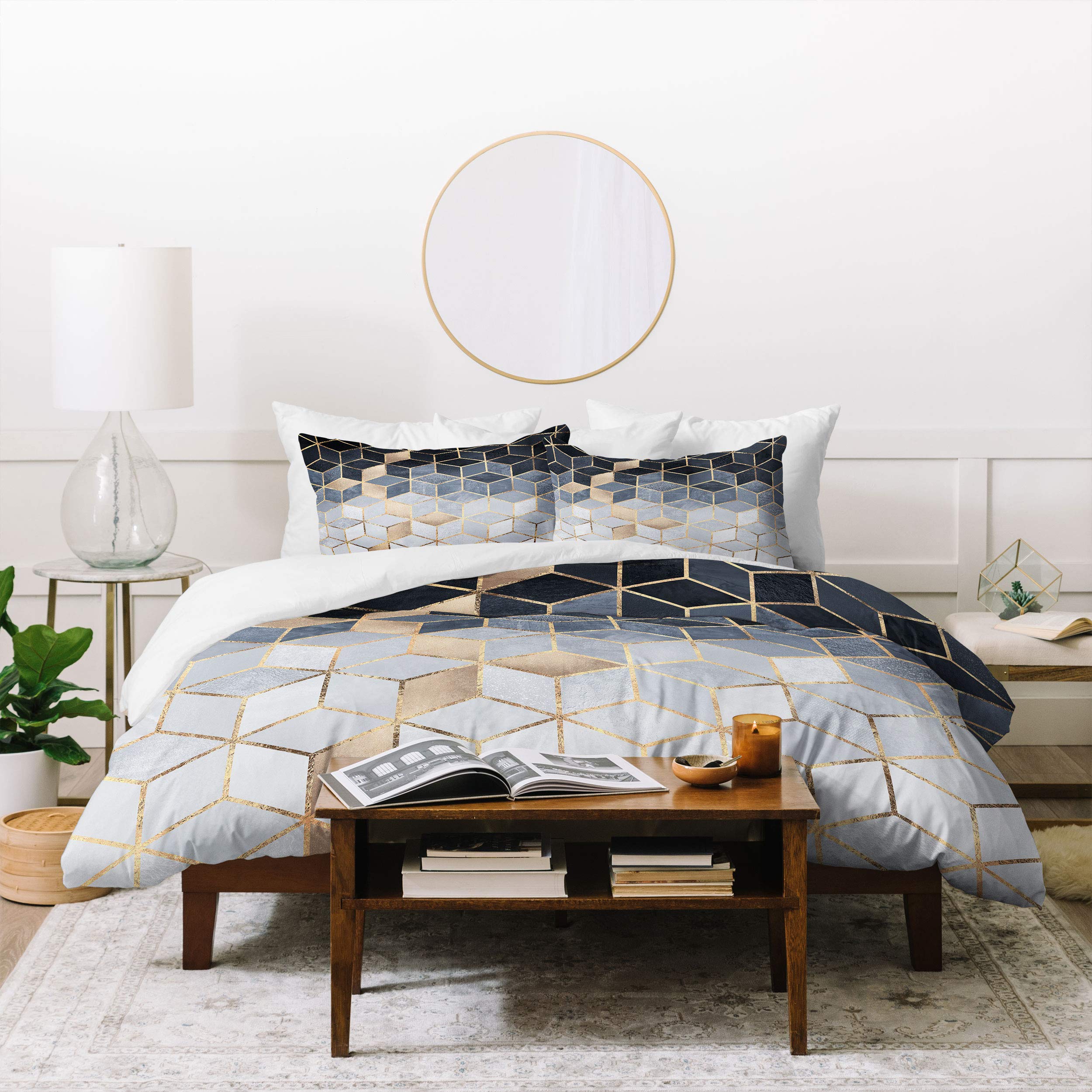 Society6 掛け布団カバーセット Duvet Cover: 88 x 88 Pillowcases: 30 x 20” ブルー 69783-dvwseq