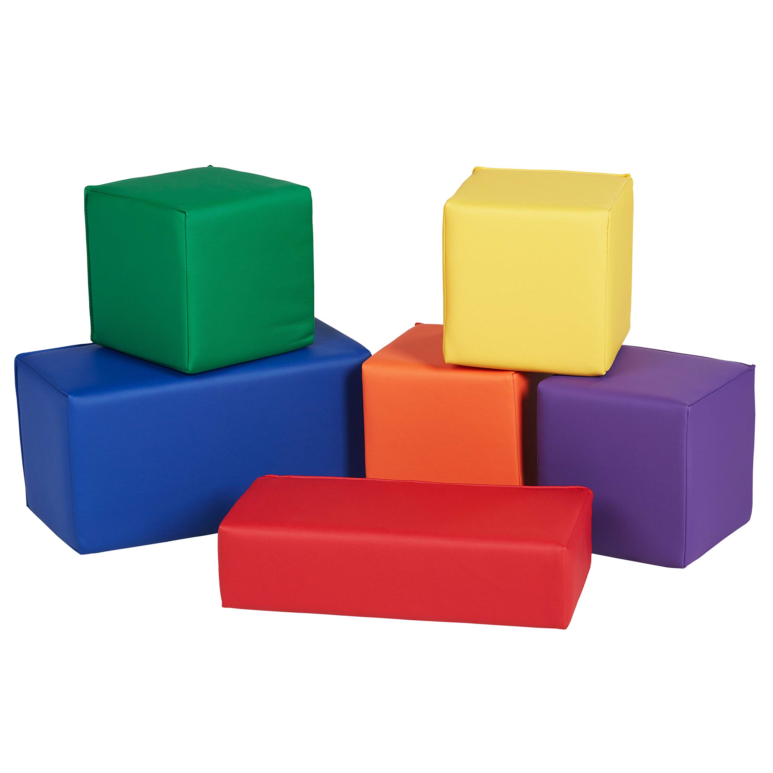 ers SoftScape Stack-a-Block Big Foam Construction Building Blocks Soft Play Set for Toddlers and Kids (6-Piece Set) - Assorted