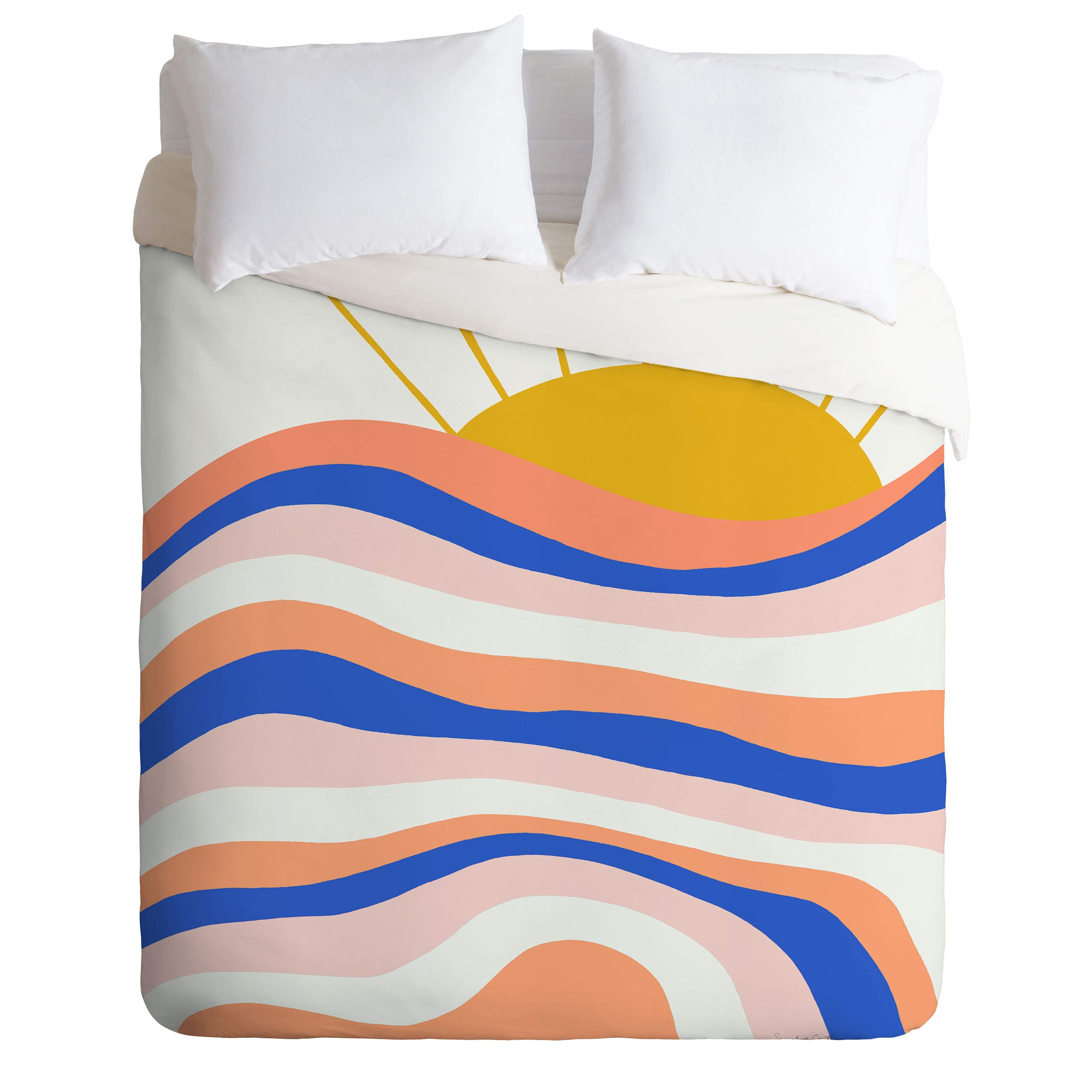 Society6 サンシャインカンティーン サンライズ サーフ キング 掛け布団 Full/Queen 70842-dvwseq