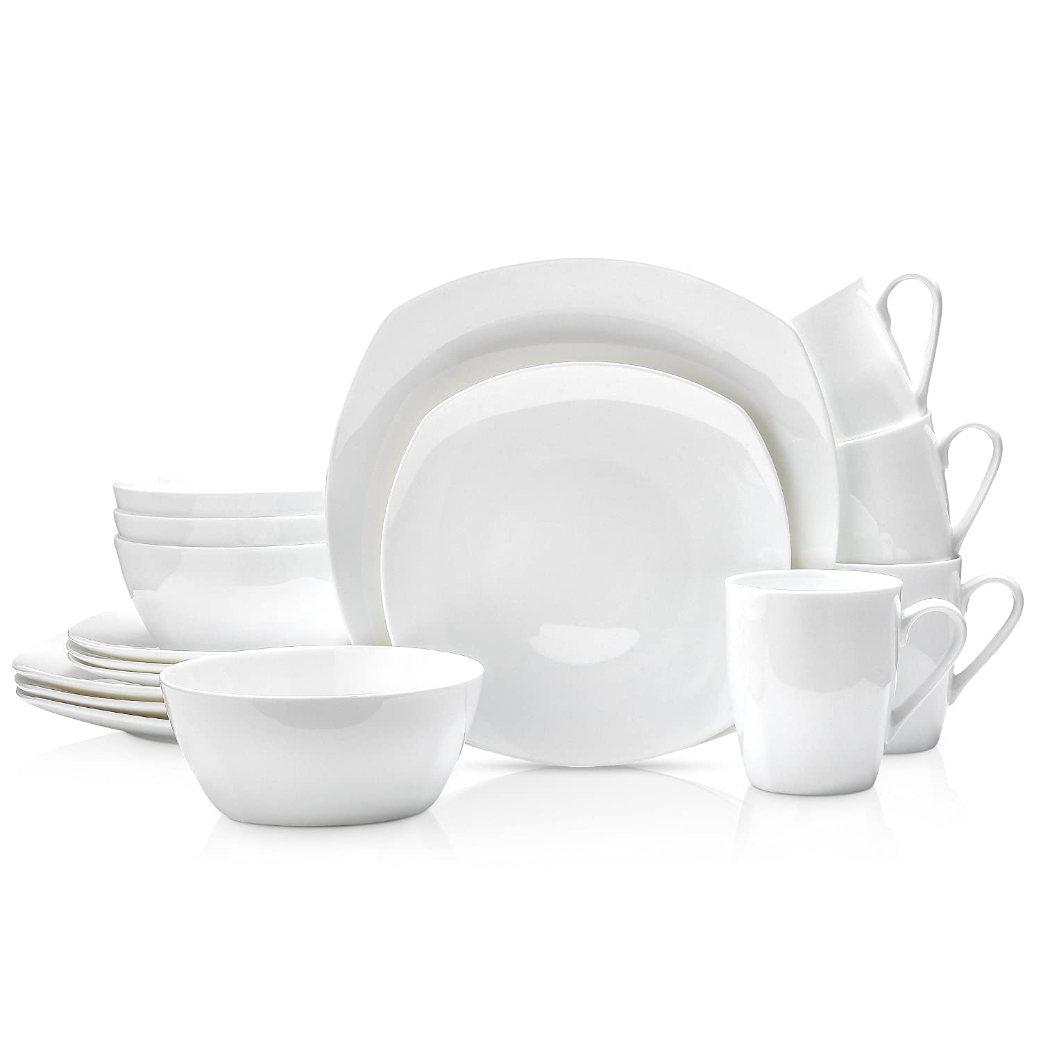 Stone Lain Gabrielle ボーンチャイナ食器セット 4人用 16点セット ホワイト正方形