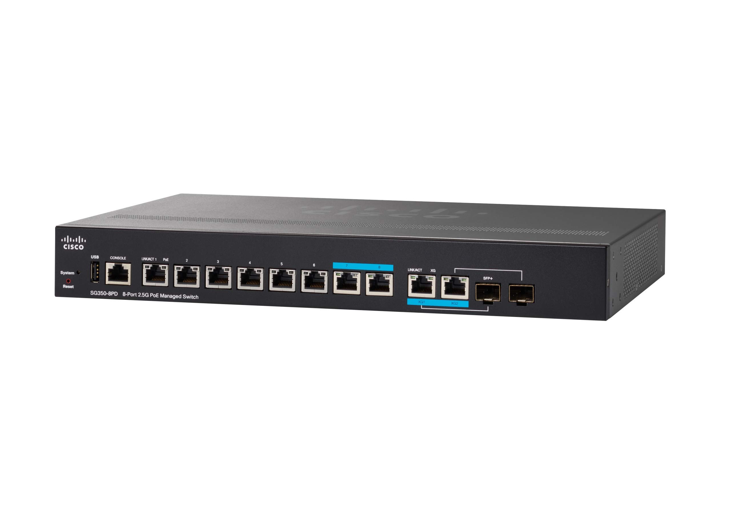 Cisco SG350-8PD????????? 6???????????????2???2.5G???????????2???2.5G/SFP???????124W PoE???????(SG350-8PD-K9-NA)