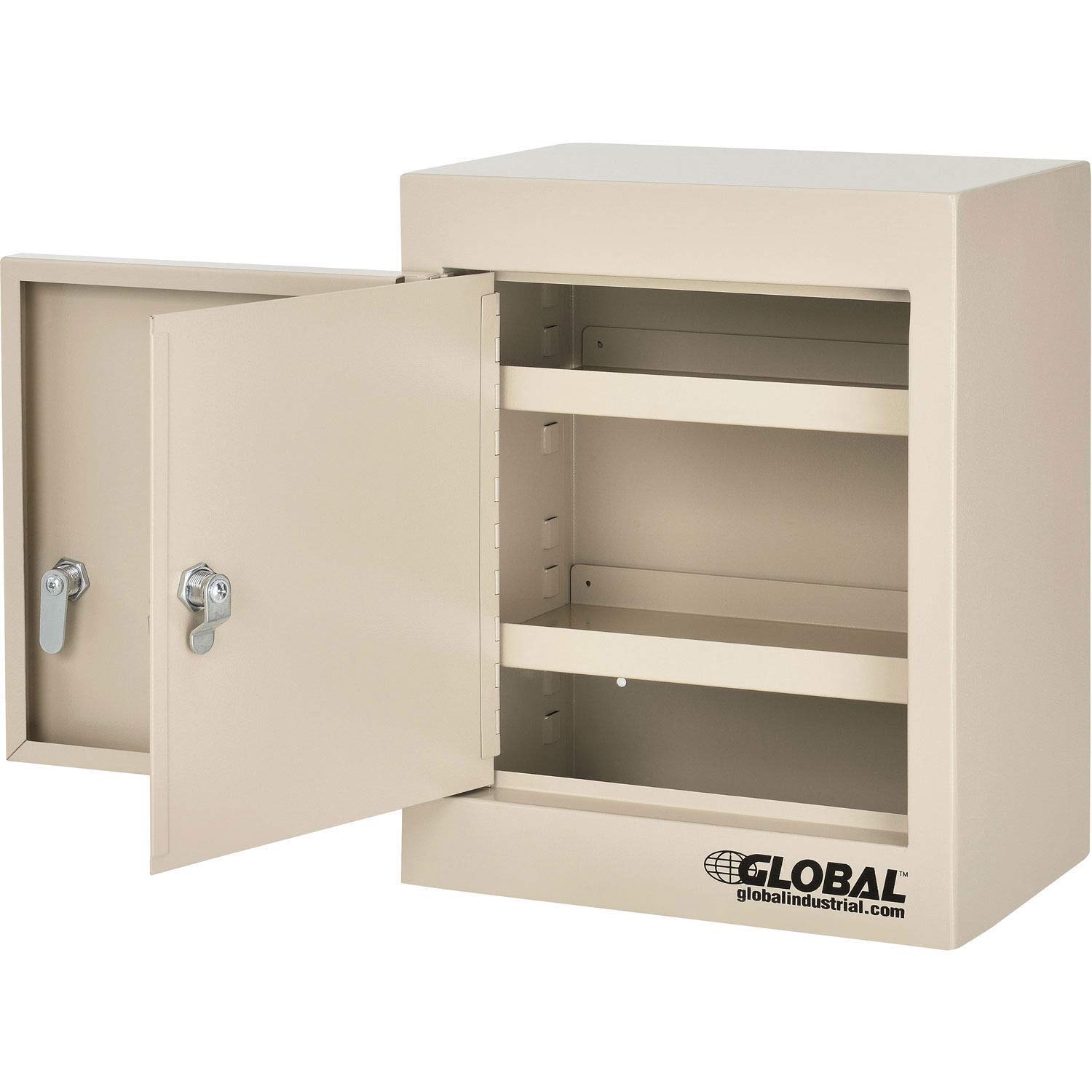 Double Door/Double Lock Small Narcotics Cabinet 12W x 8D x 15H Beige