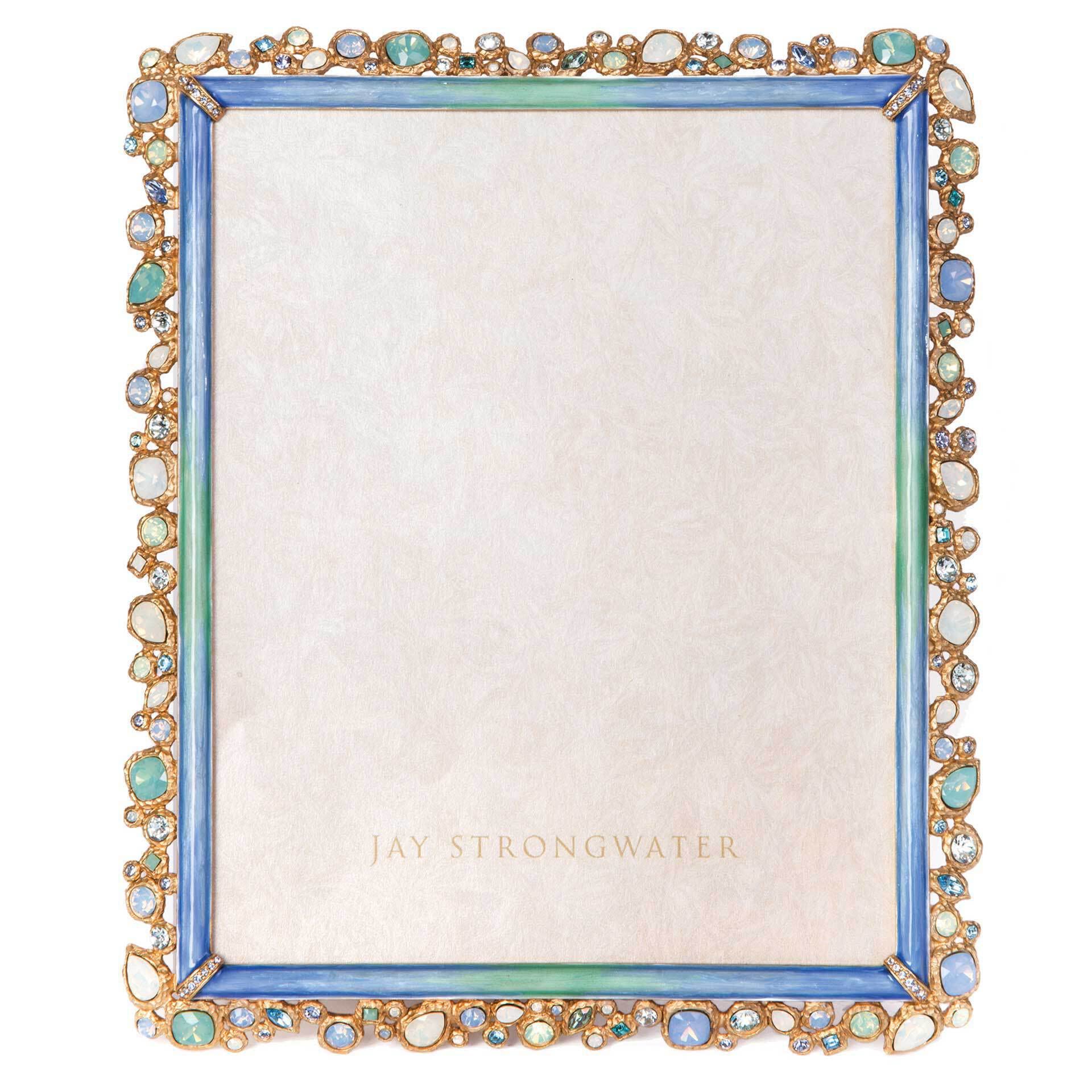 Jay Strongwater Theo 宝石で飾られた20.32cm x 25.4cm フレーム - グリーンブルー(2.0)