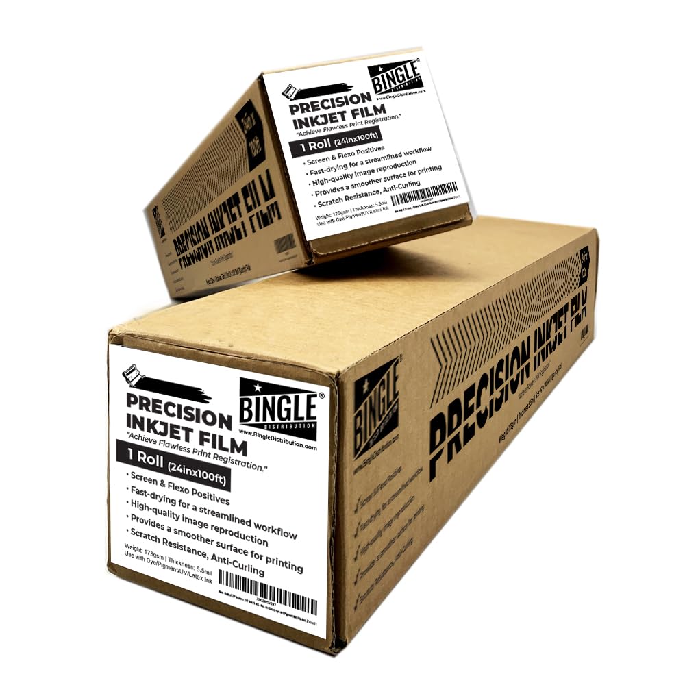 1ロール 24インチ x 100フィート - 5ミル - 防水スクリーン印刷インクジェットフィルム 透明 EPSON HP ..