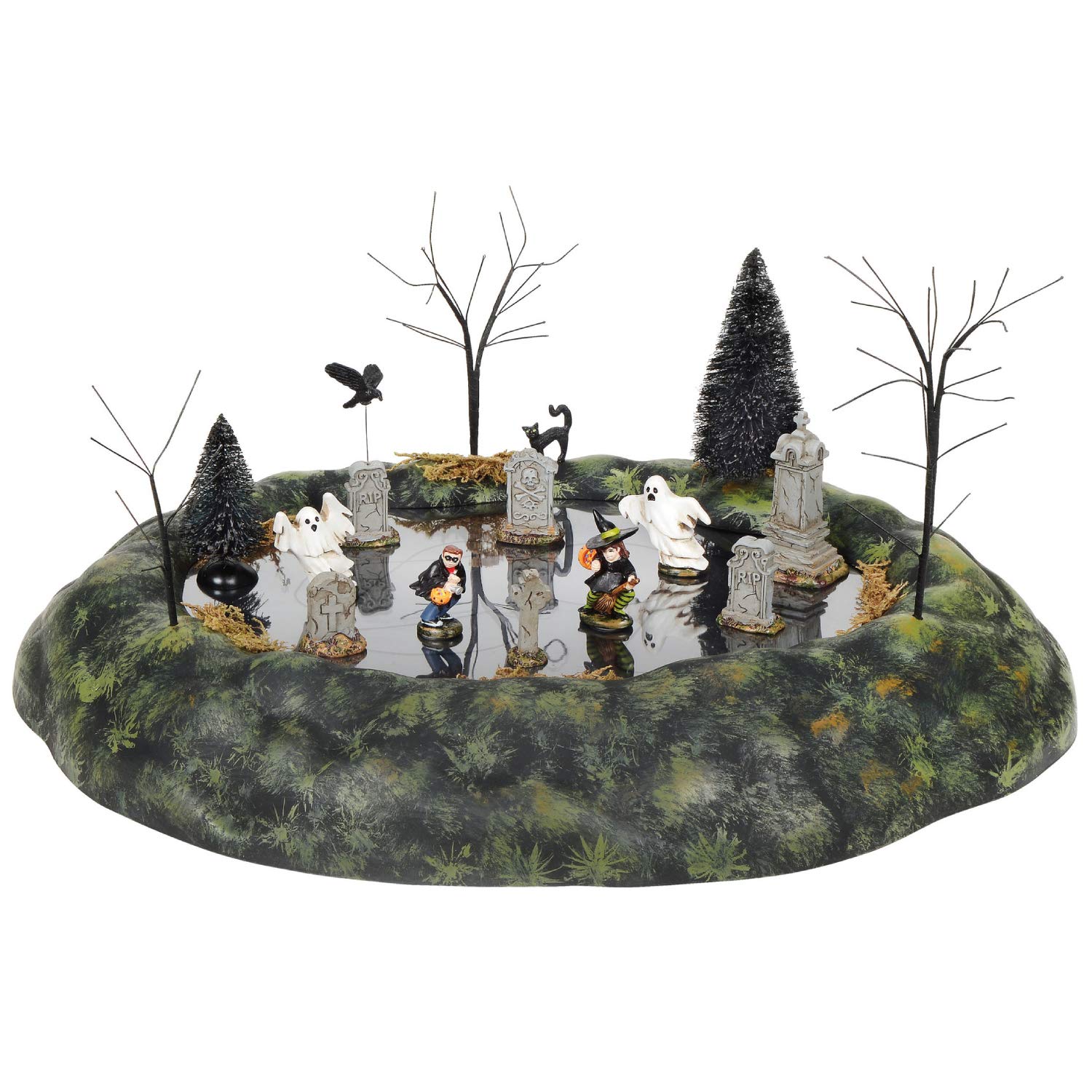 Department 56 Village Collection アクセサリー ハロウィン 墓地の幽霊 アニメーションフィギュアセット 7.87インチ マルチカラー