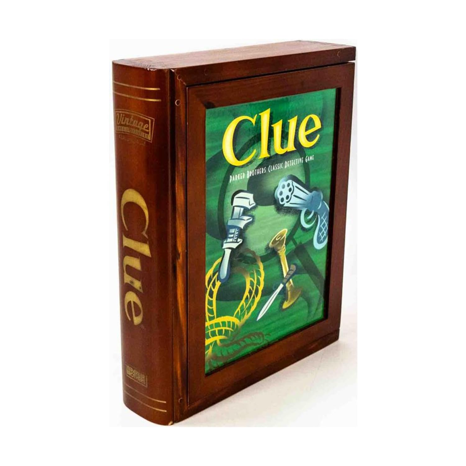 Parker Brothers Vintage Game Collection Wooden Book Box Clue